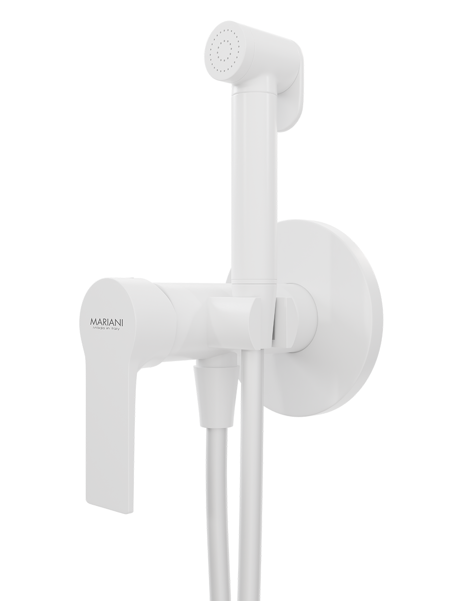 Гигиенический душ со смесителем Mariani Kali B37185KLW, белый матовый