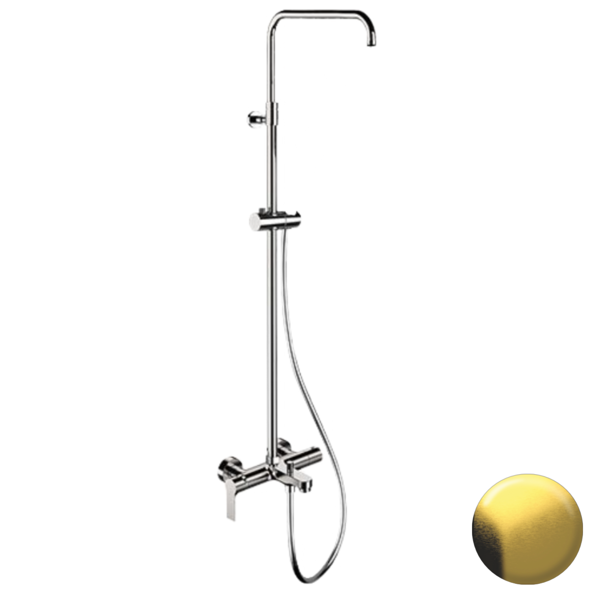 Душевая система с изливом Remer Energy EY34ASSDBG, брашированное золото