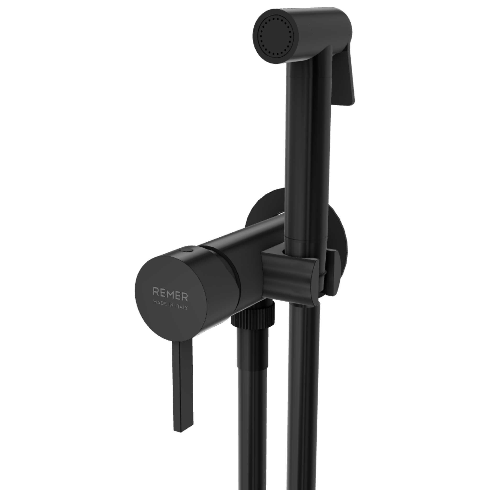 Гигиенический душ со смесителем Remer Metrica MC65OEWBCFP, черный брашированный хром