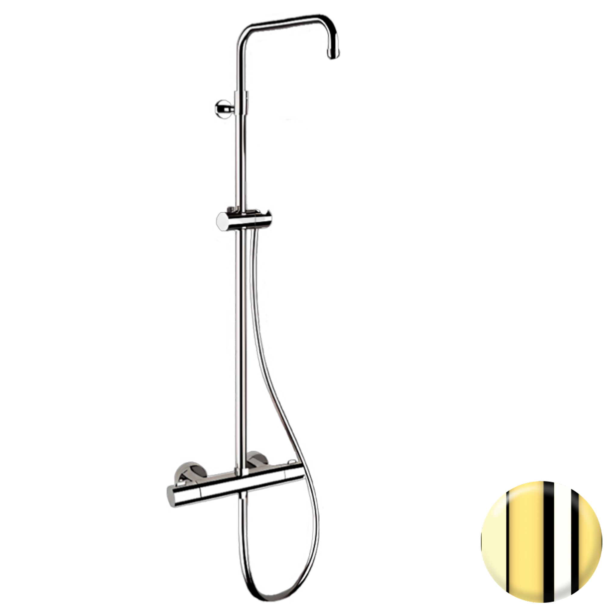 Душевая система термостатическая Remer Elegance EQ32ASSDGP, золото глянцевое PVD