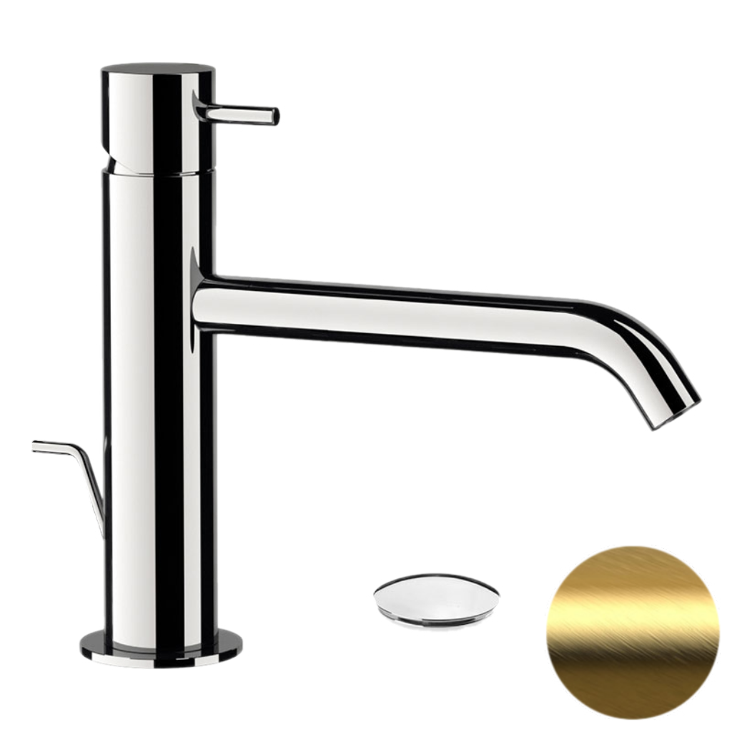 Смеситель для раковины Daniel Tokyo TK605XDP, золото брашированное