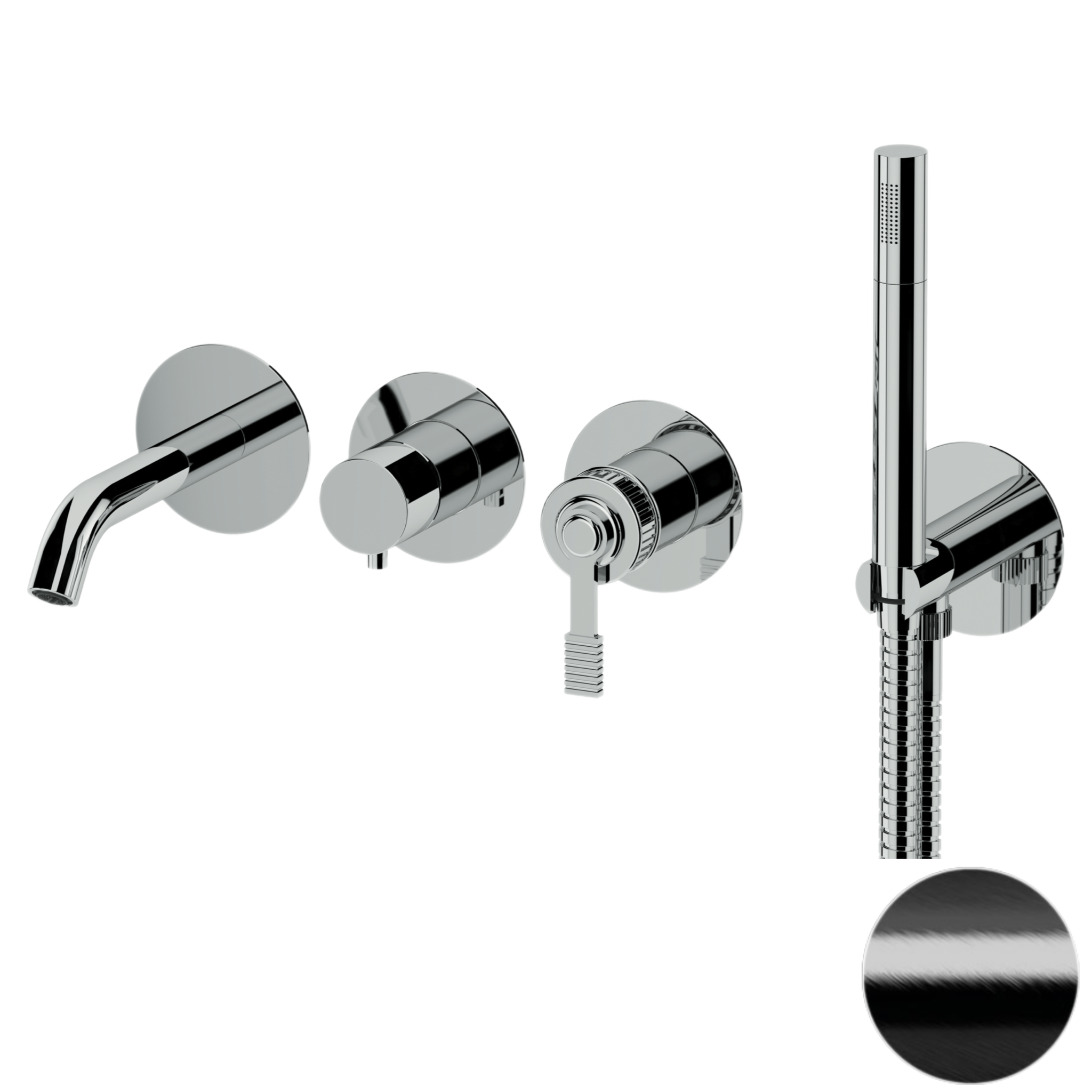 Смеситель для ванны Remer Atelier AL53D2PWBCFP, черный брашированный хром