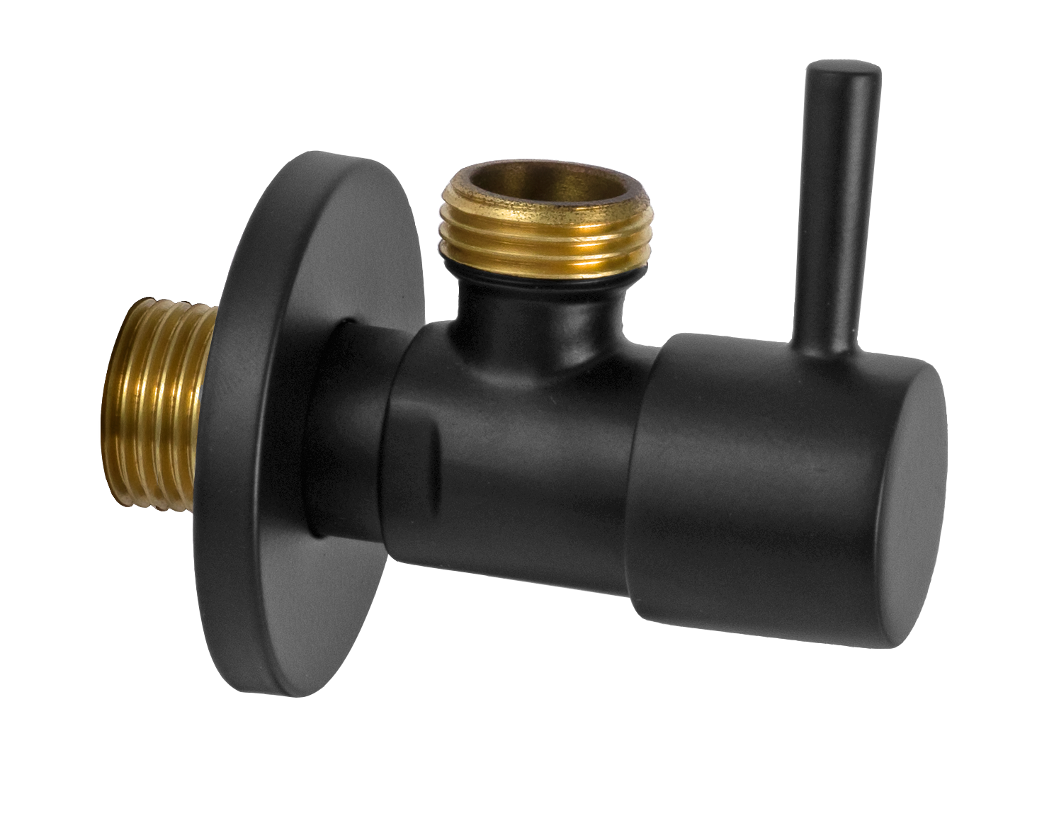 Запорный вентиль 1/2*1/2 Remer 128L1212NO, черный матовый