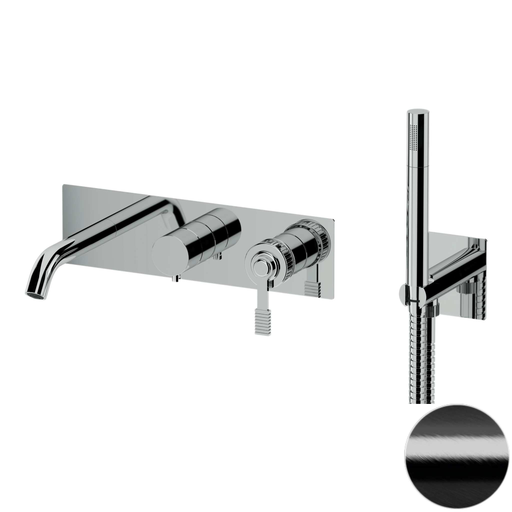 Смеситель для ванны Remer Atelier AL53D2WBCFP, черный брашированный хром