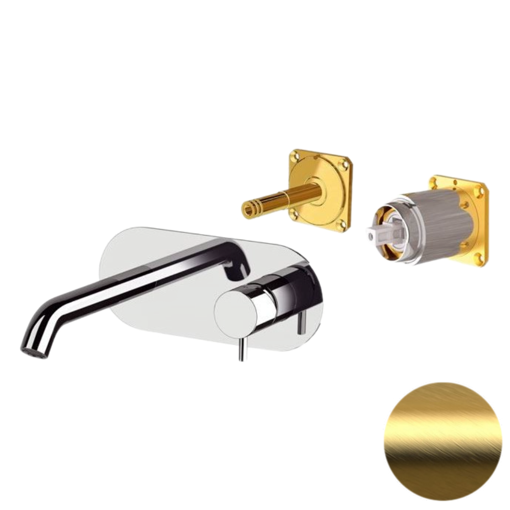 Смеситель для раковины Daniel Tokyo TK632KBDP, золото брашированное