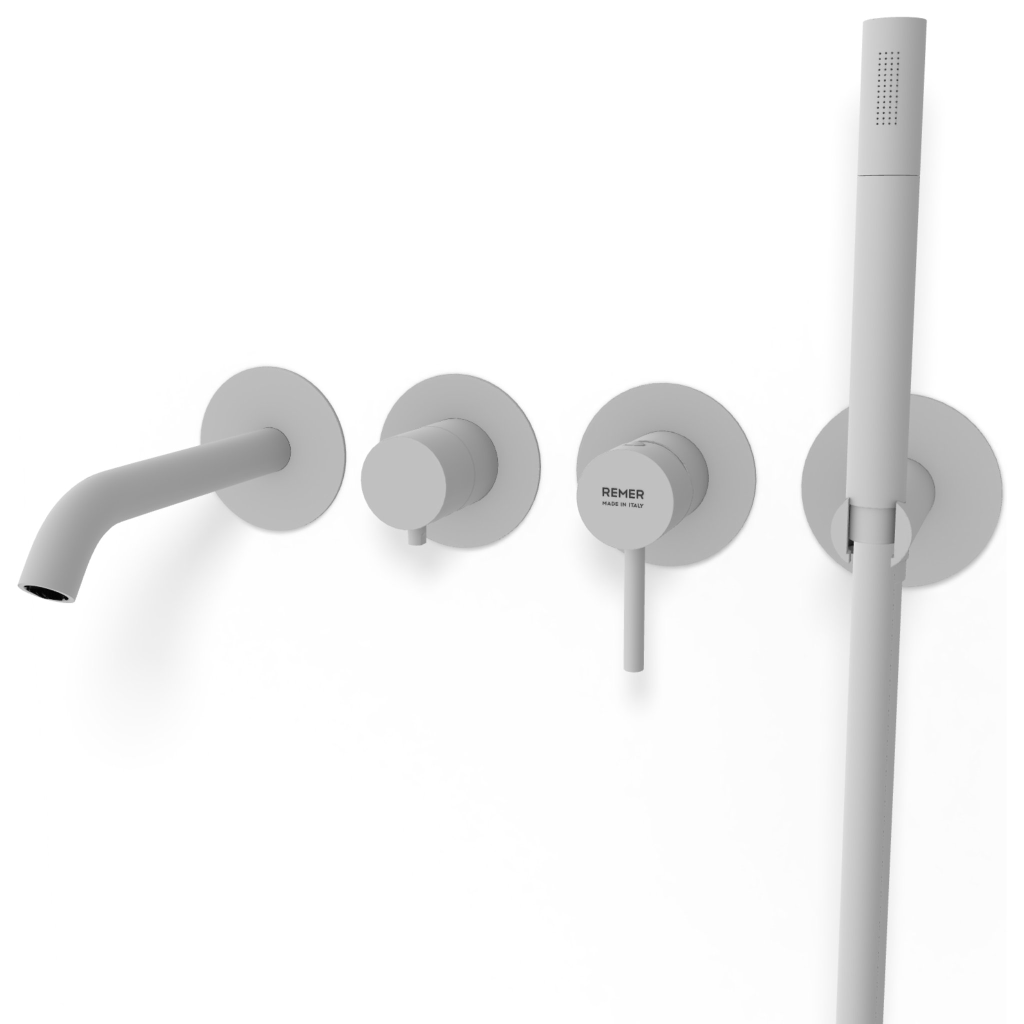 Смеситель для ванны Remer X Style X53D2PWBBO, белый матовый