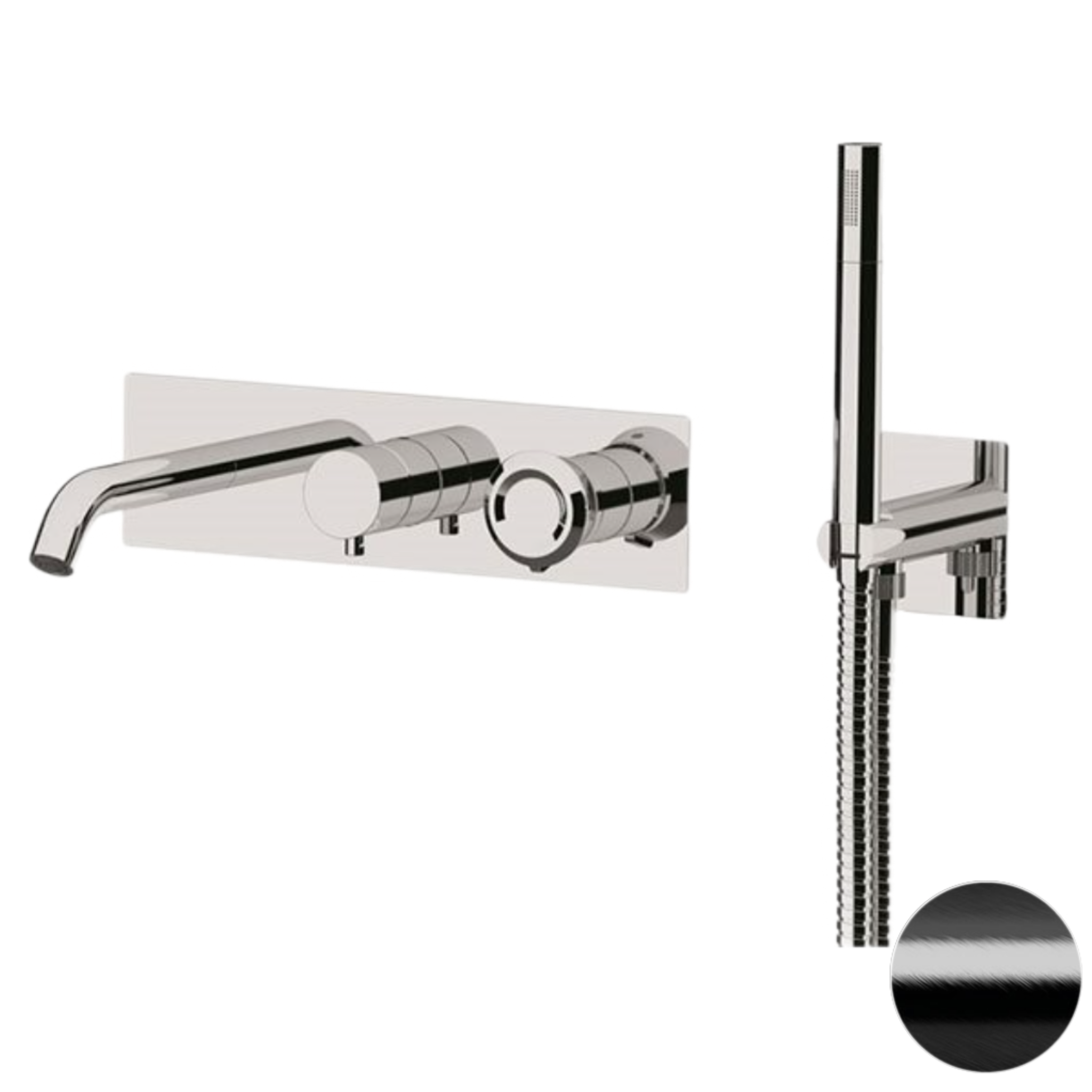 Смеситель для ванны Remer Element ET53D2WBCFP, черный брашированный хром