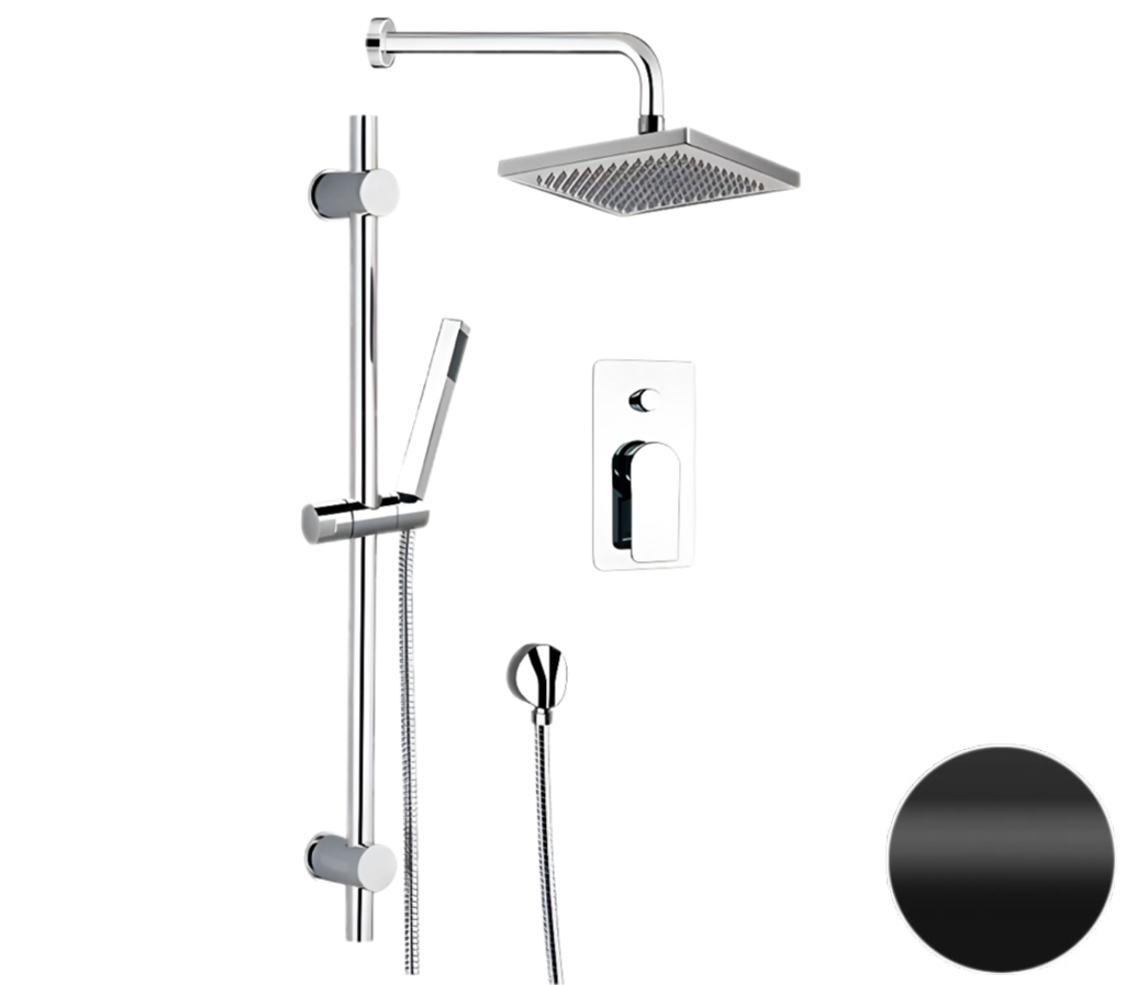 Душевая система Remer Infinity I09S07ONO, черный матовый