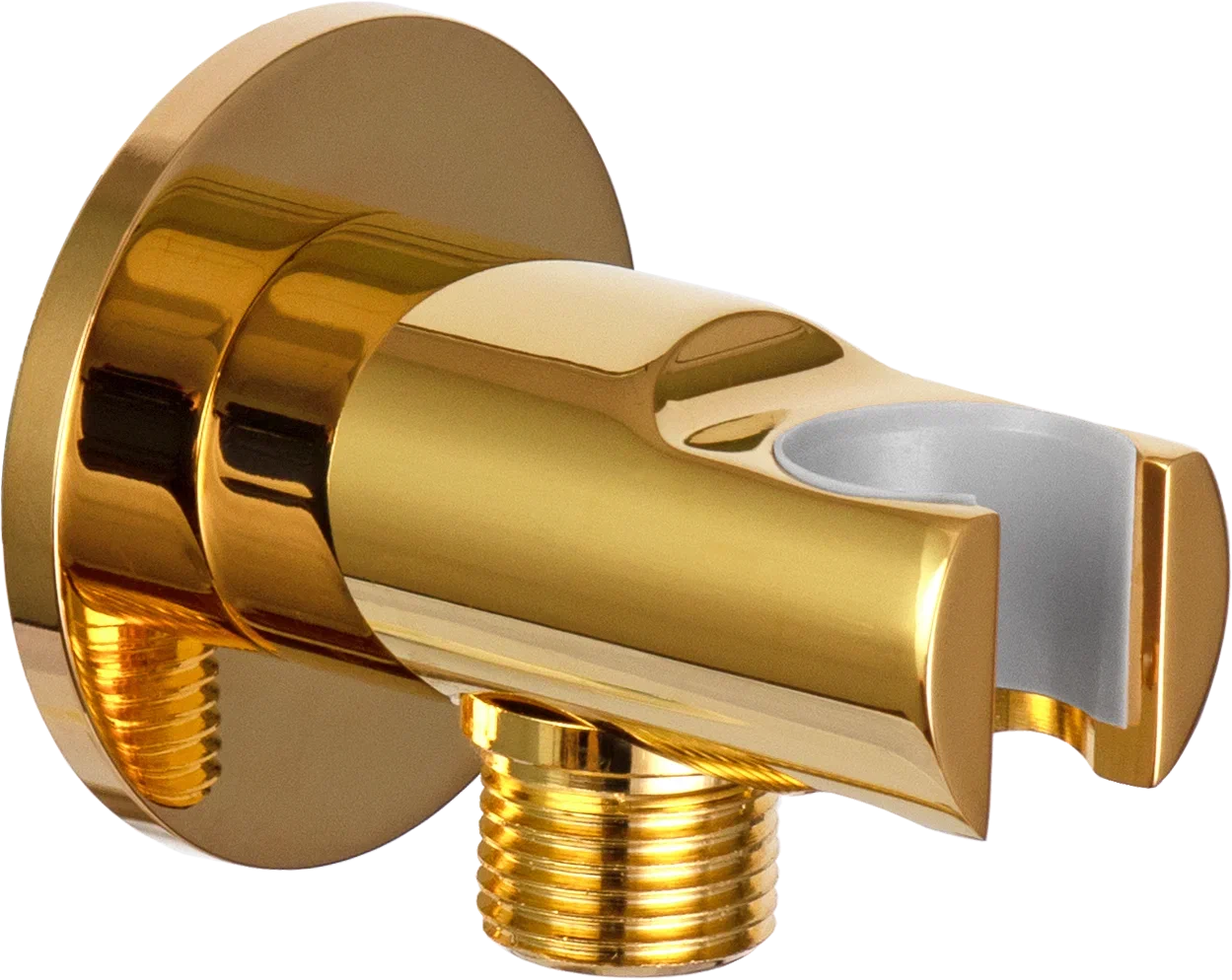 Держатель ручного душа с подключением шланга Remer 337MDO, золото глянцевое