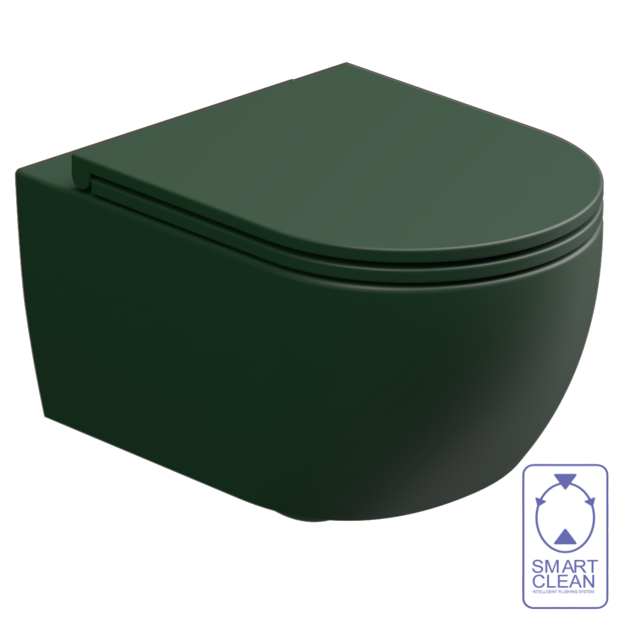 Чаша подвесного унитаза биколор GSG Ceramic Design Like LKWCSOBI000/036, White/Smeraldo Matt