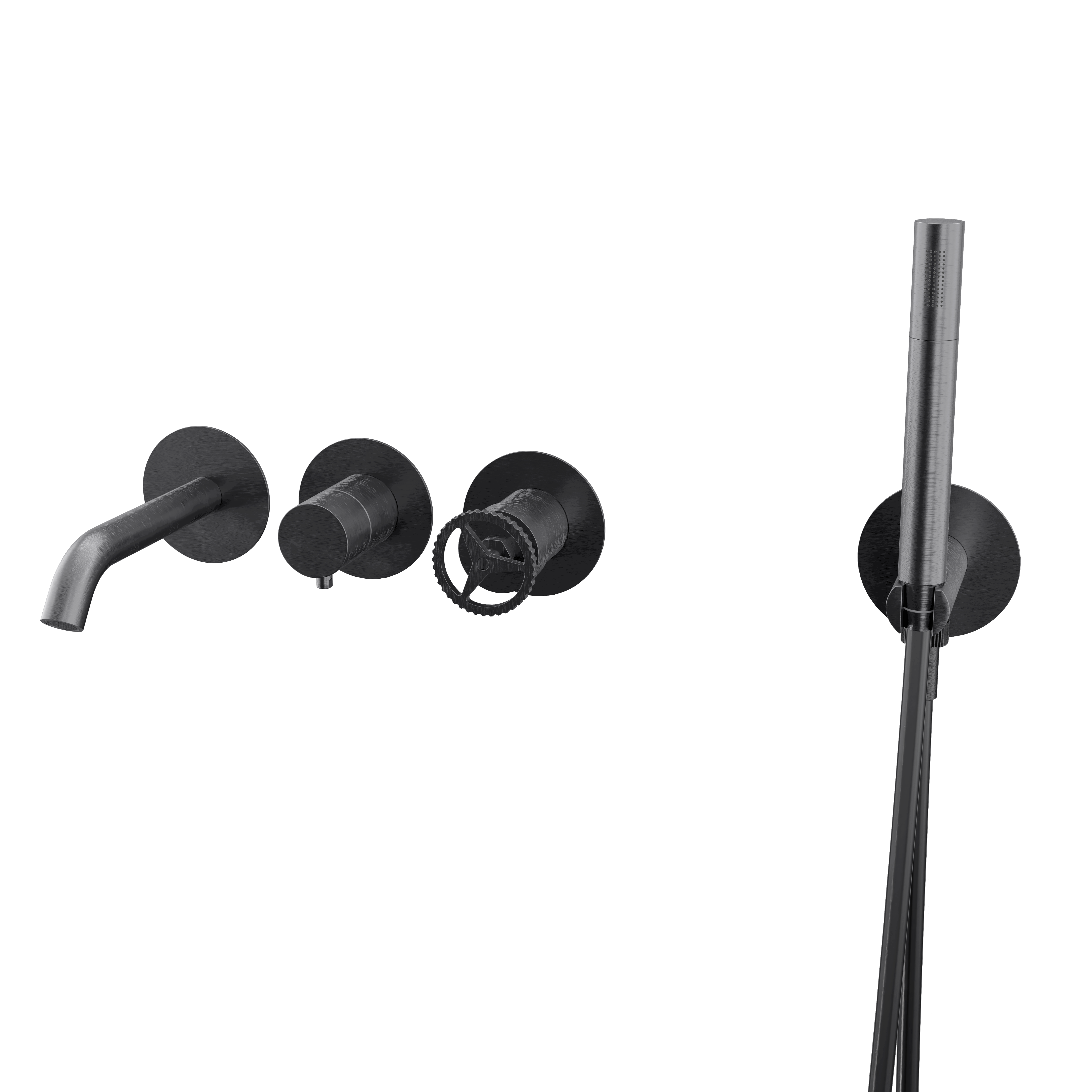 Смеситель для ванны Remer Chrono CH53D2PCFP, черный брашированный хром