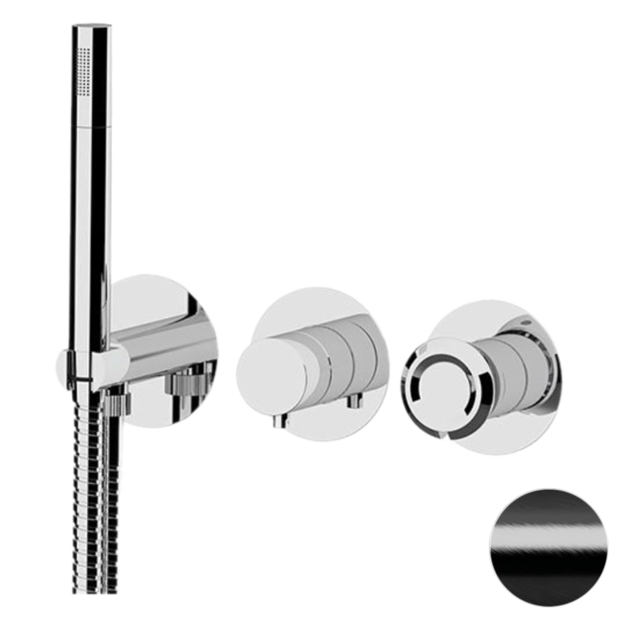 Смеситель для душа Remer Element ET97D3PCFP, черный брашированный хром