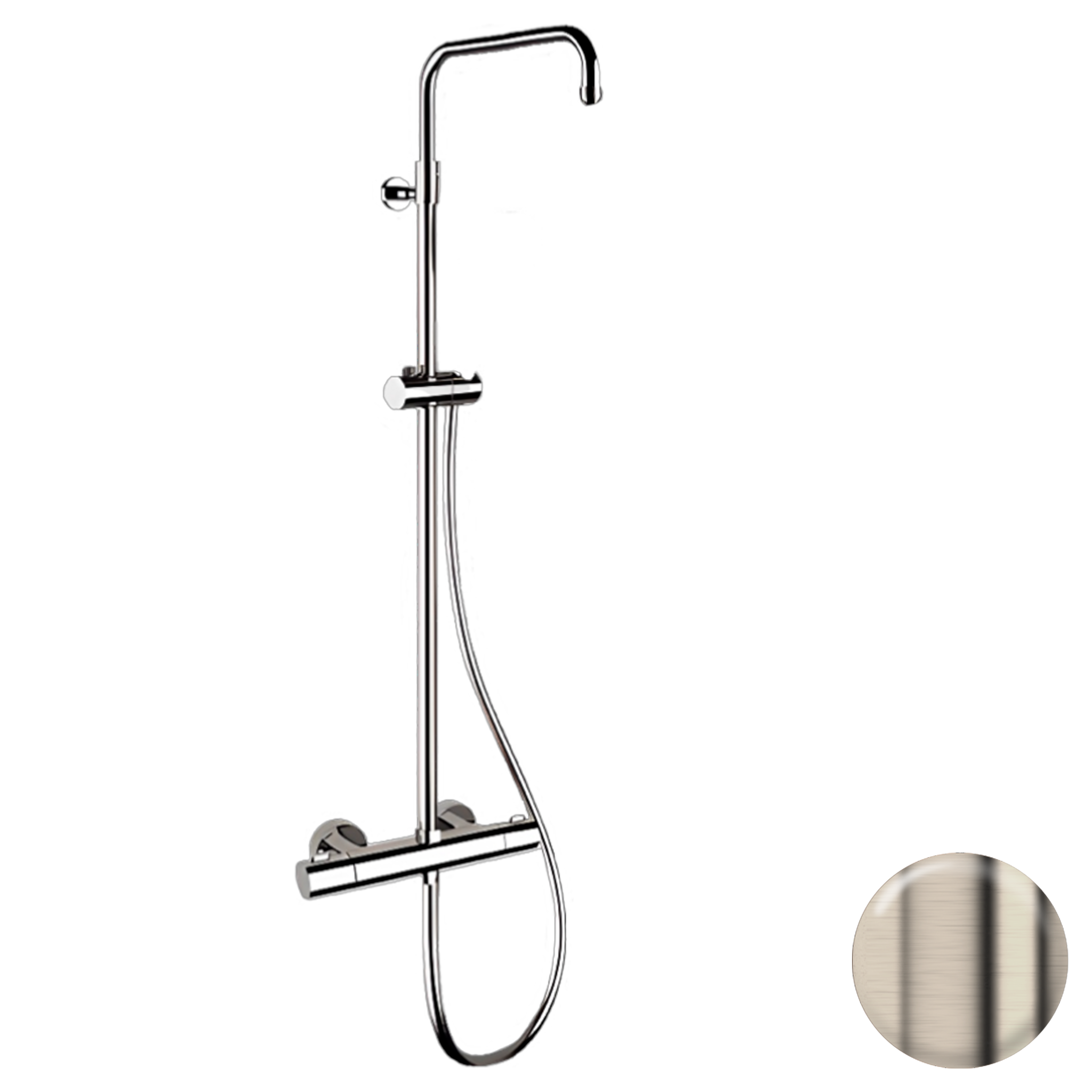 Душевая система термостатическая Remer Elegance EQ32ASSDNZ, никель брашированный PVD