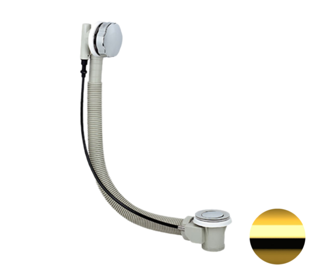 Слив-перелив полуавтоматический для ванны Remer 96PDO, золото глянцевое