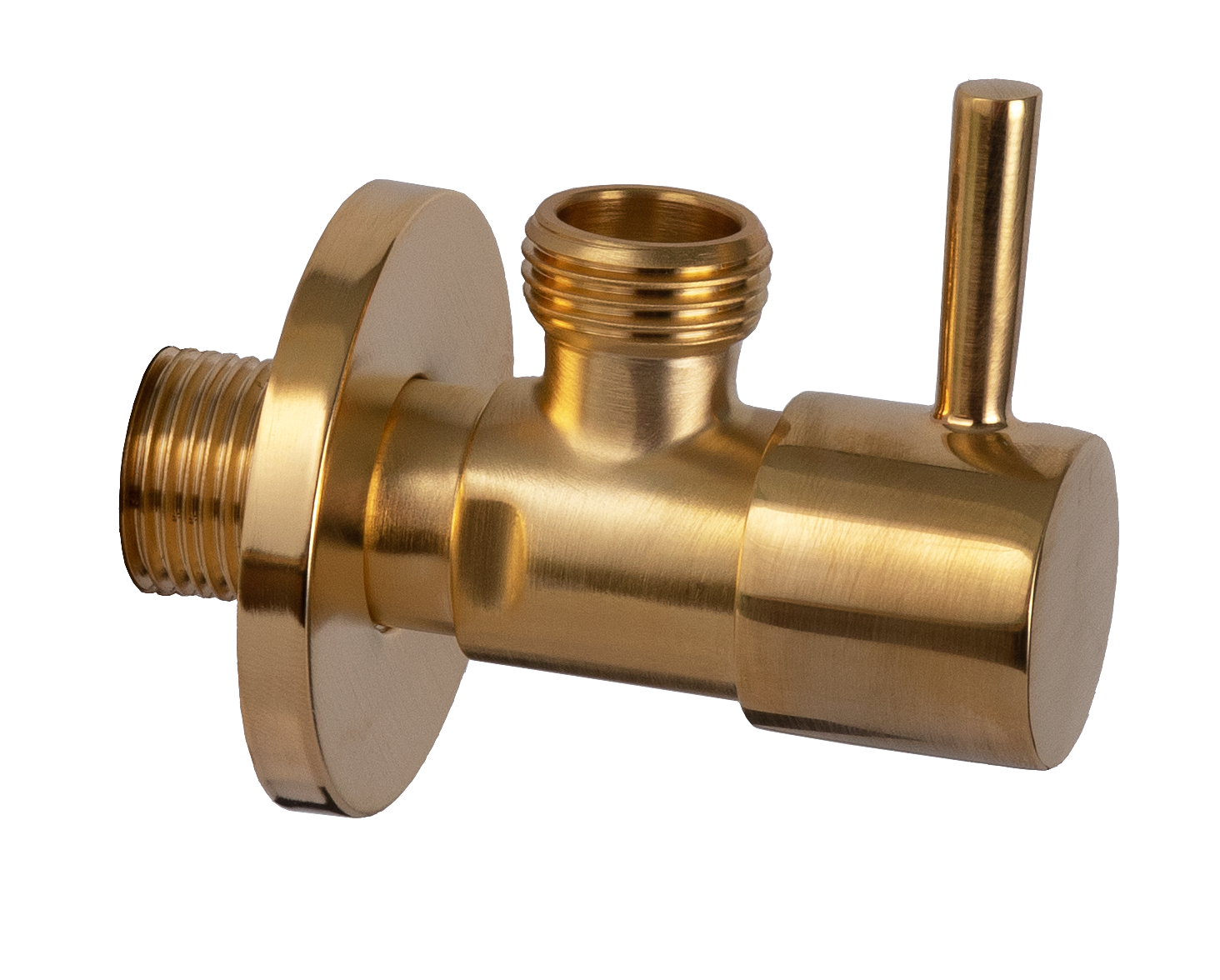 Запорный вентиль 1/2*1/2 Remer 128L1212BG, золото брашированное