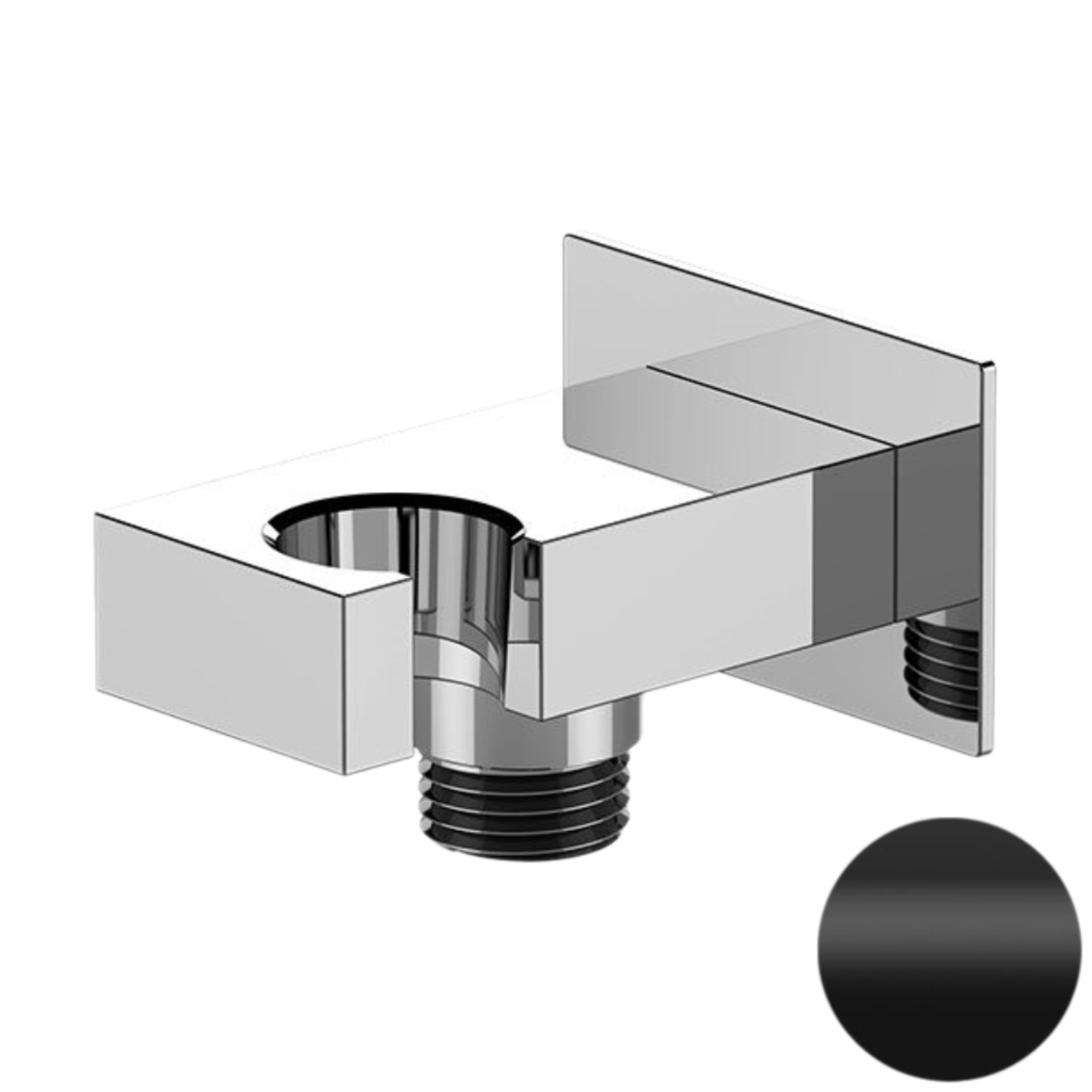 Держатель ручного душа с подключением шланга Remer 337WNO, черный матовый