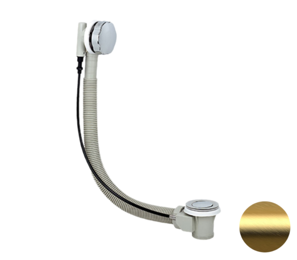 Слив-перелив полуавтоматический для ванны Remer 96PBG, золото брашированное