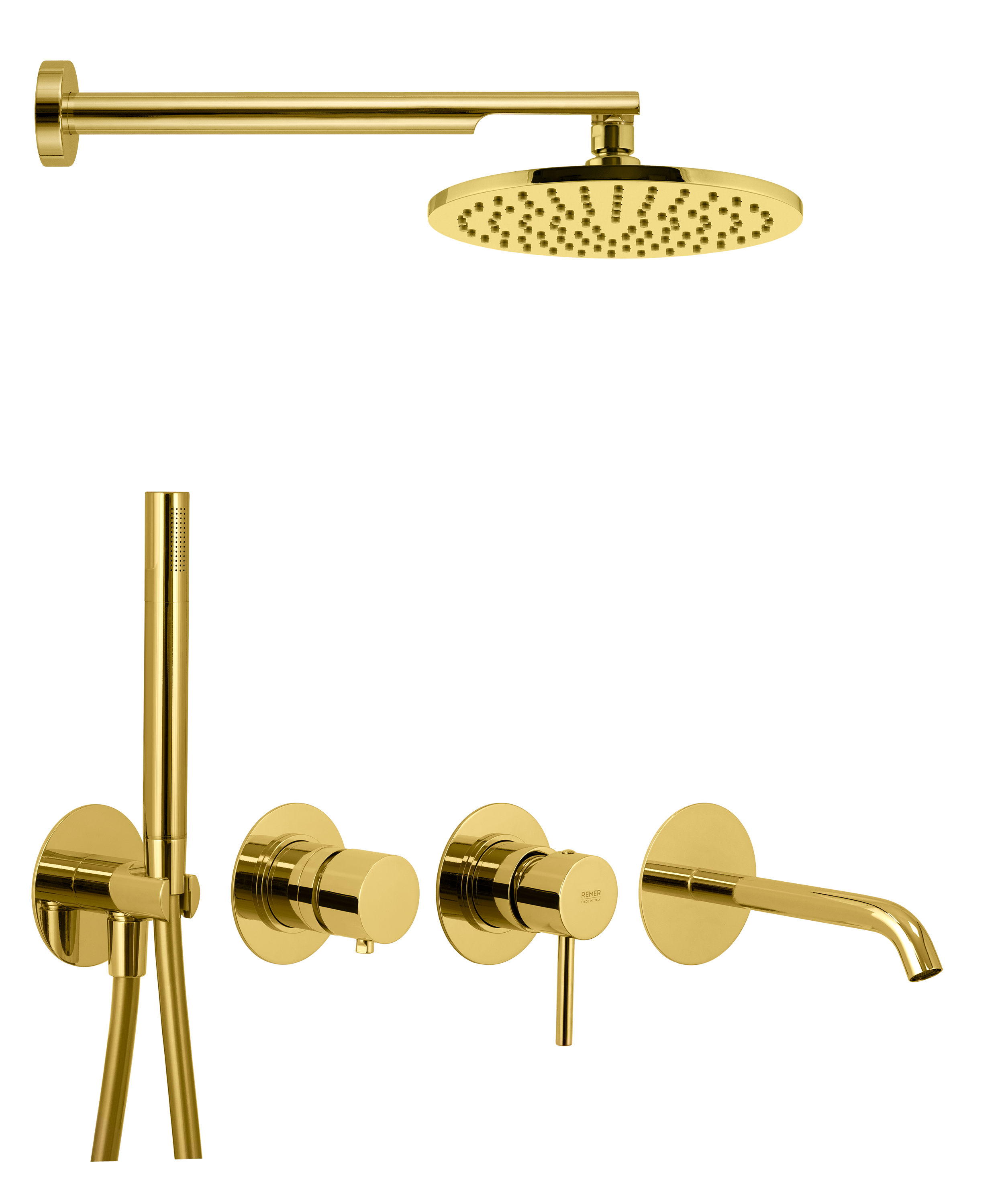 Душевая система Remer X Style X96D3SETDO, золото глянцевое