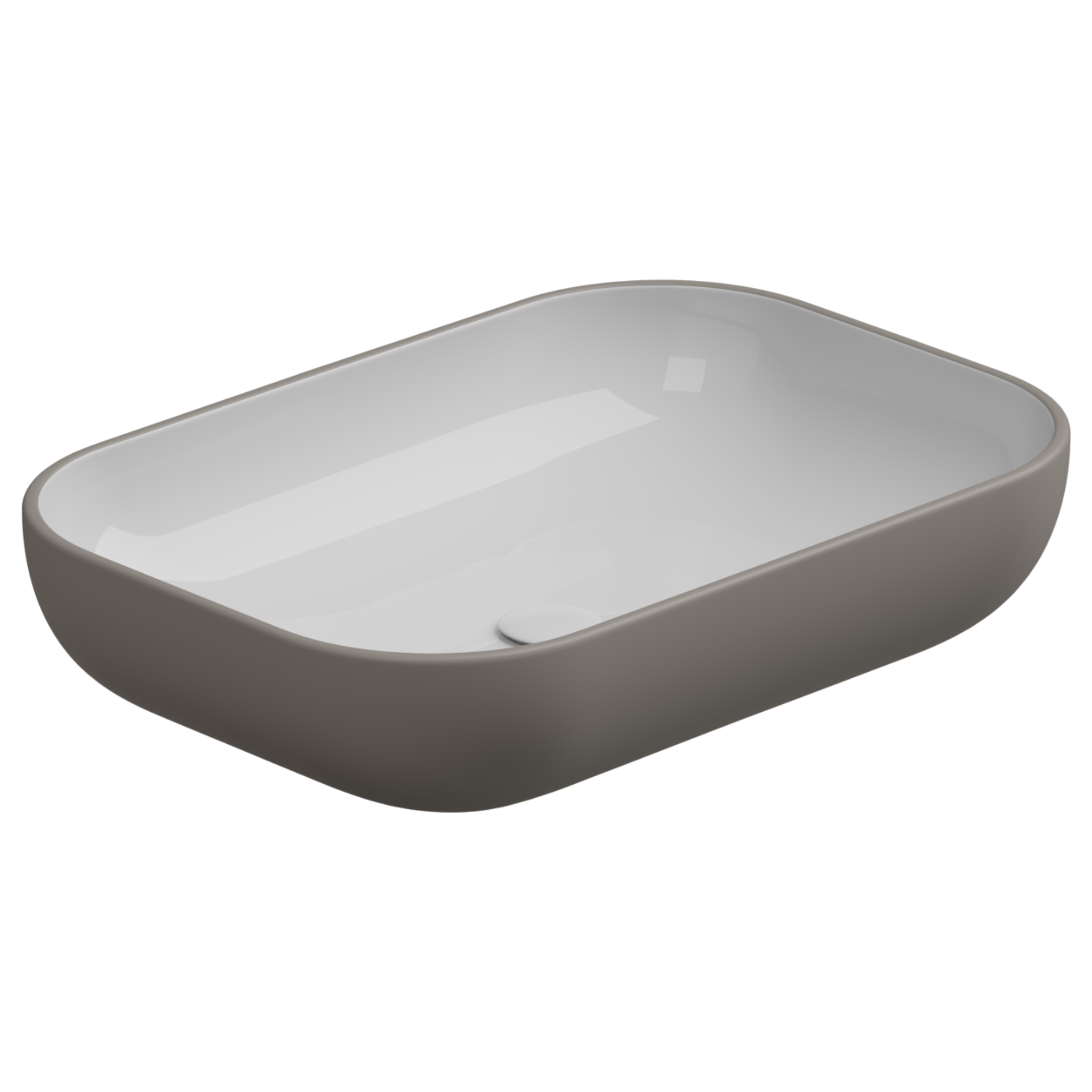 Раковина накладная биколор 60x42 см GSG Ceramic Design Easy EALAVRE60BI000/030, White/Cashmere Matt