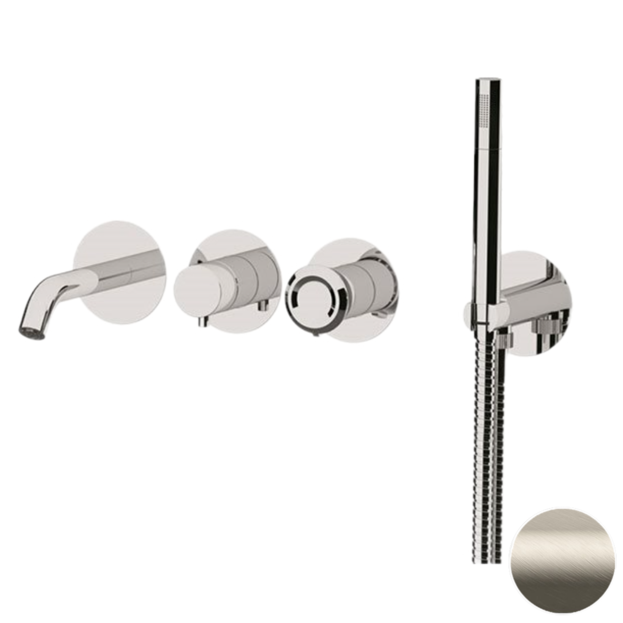 Смеситель для ванны Remer Element ET53D2PWBXV, сталь