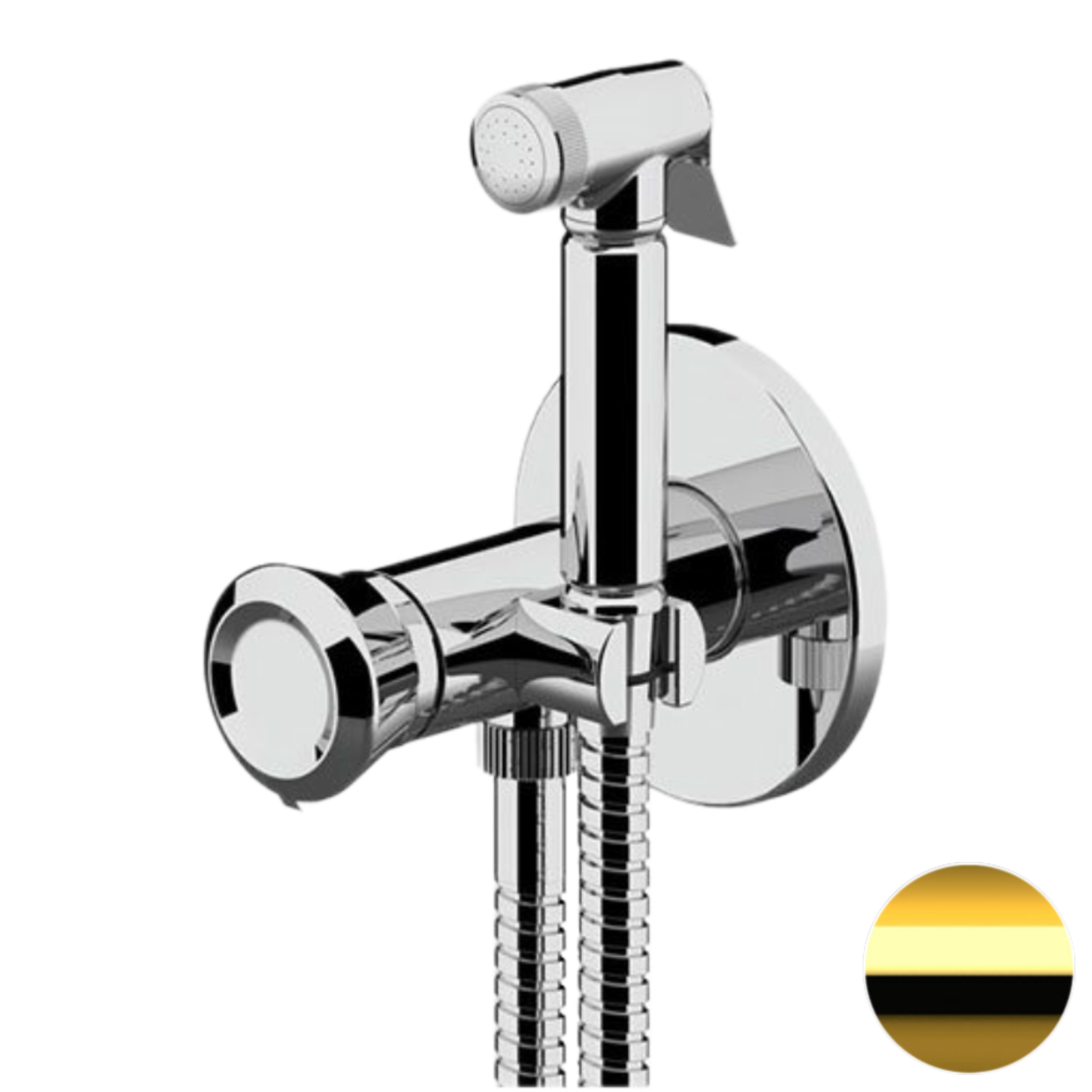 Гигиенический душ со смесителем Remer Element ET65DO, золото глянцевое