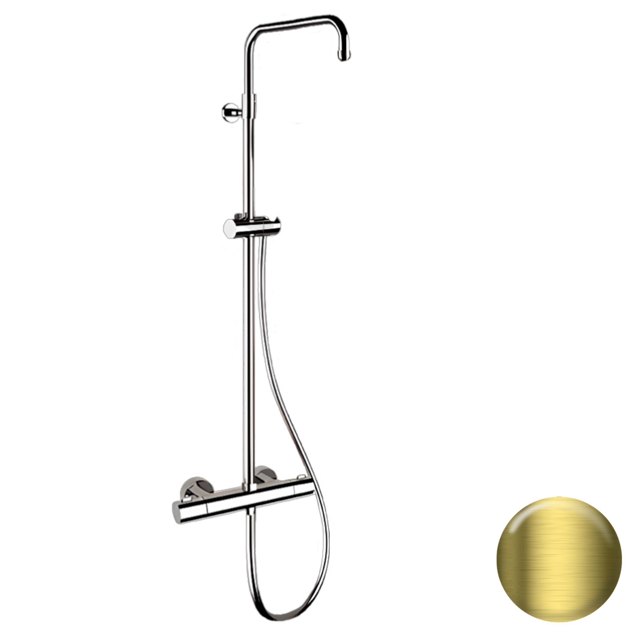 Душевая система термостатическая Remer Elegance EQ32ASSDHS, латунь брашированная PVD