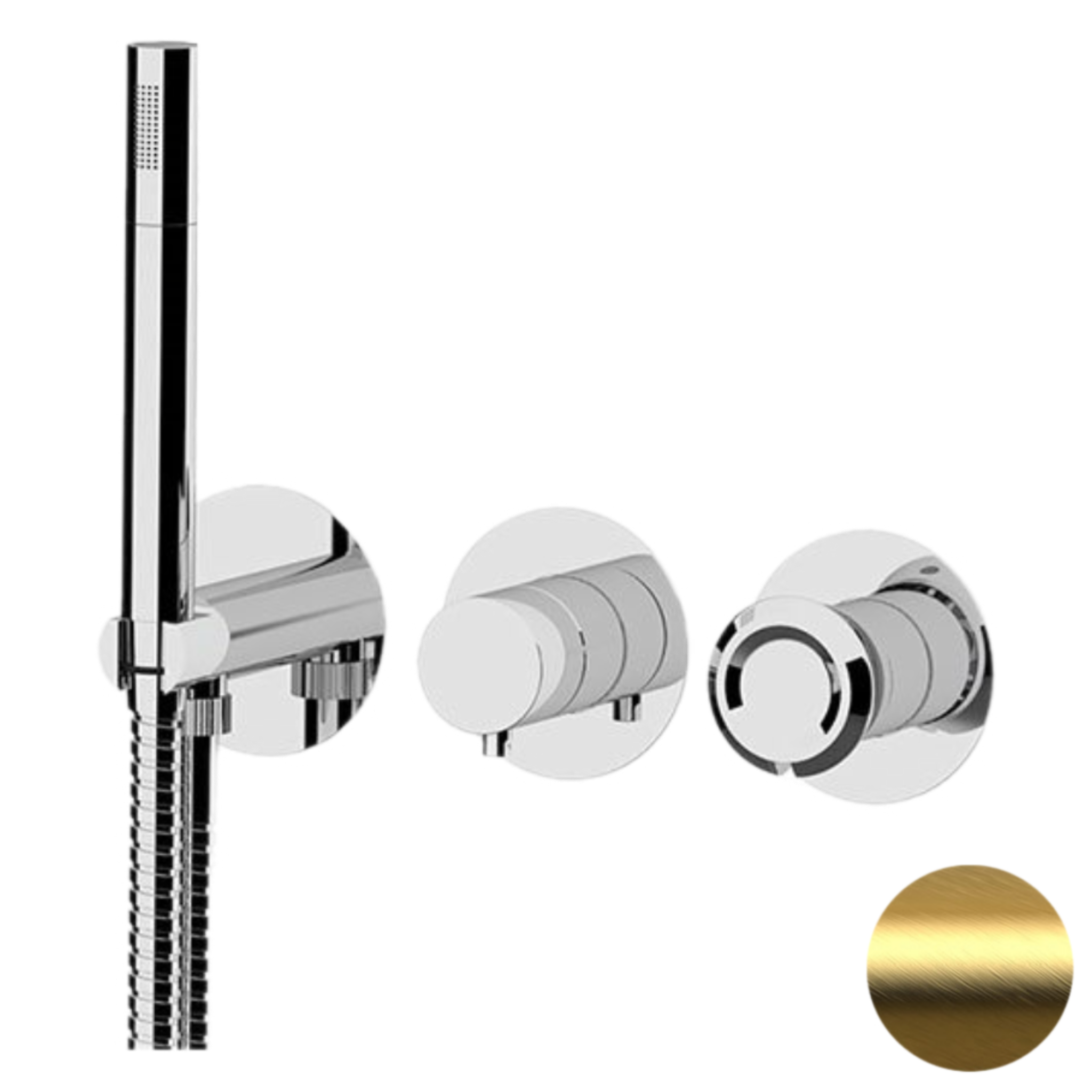 Смеситель для душа Remer Element ET97D3PBG, золото брашированное