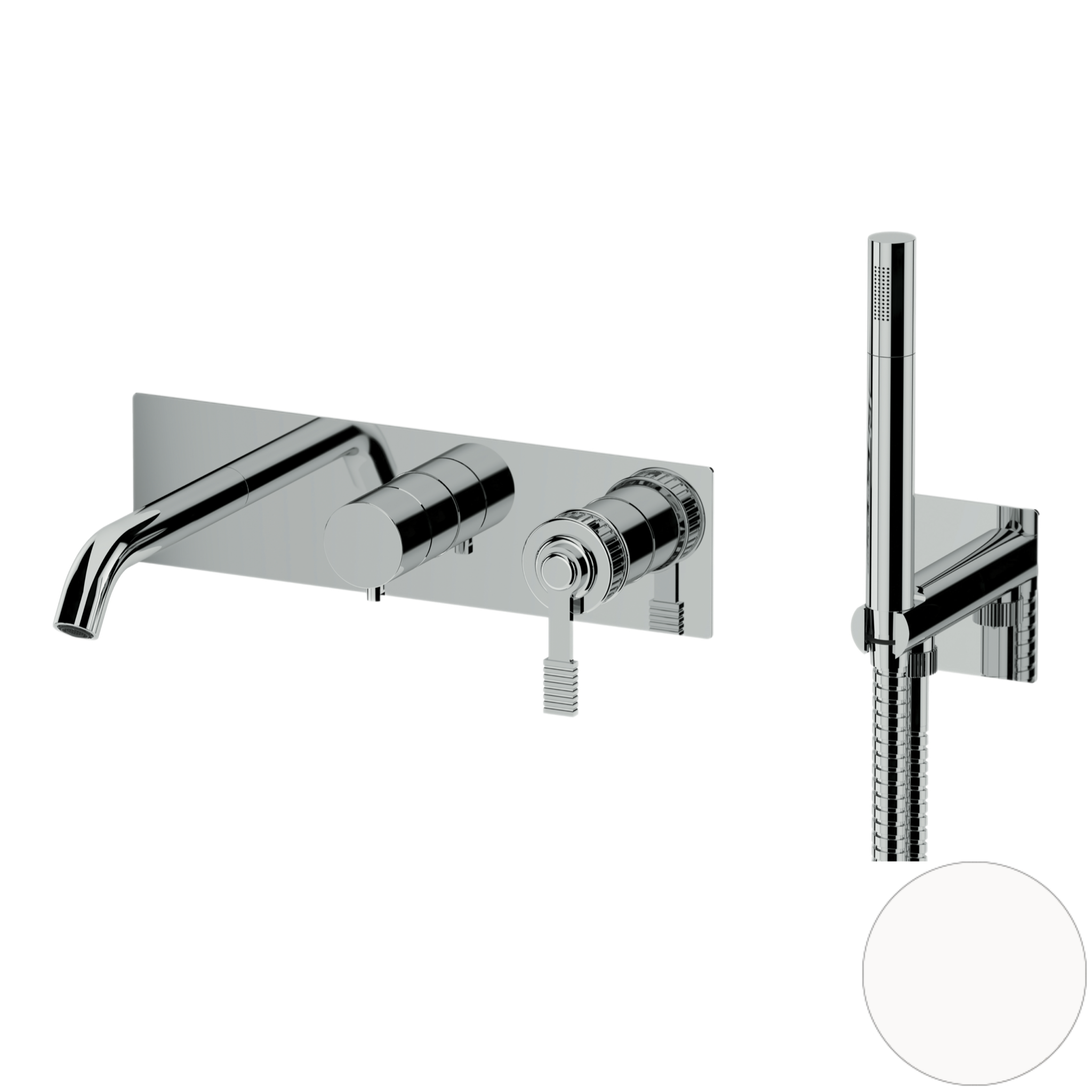 Смеситель для ванны Remer Atelier AL53D2WBBO, белый матовый