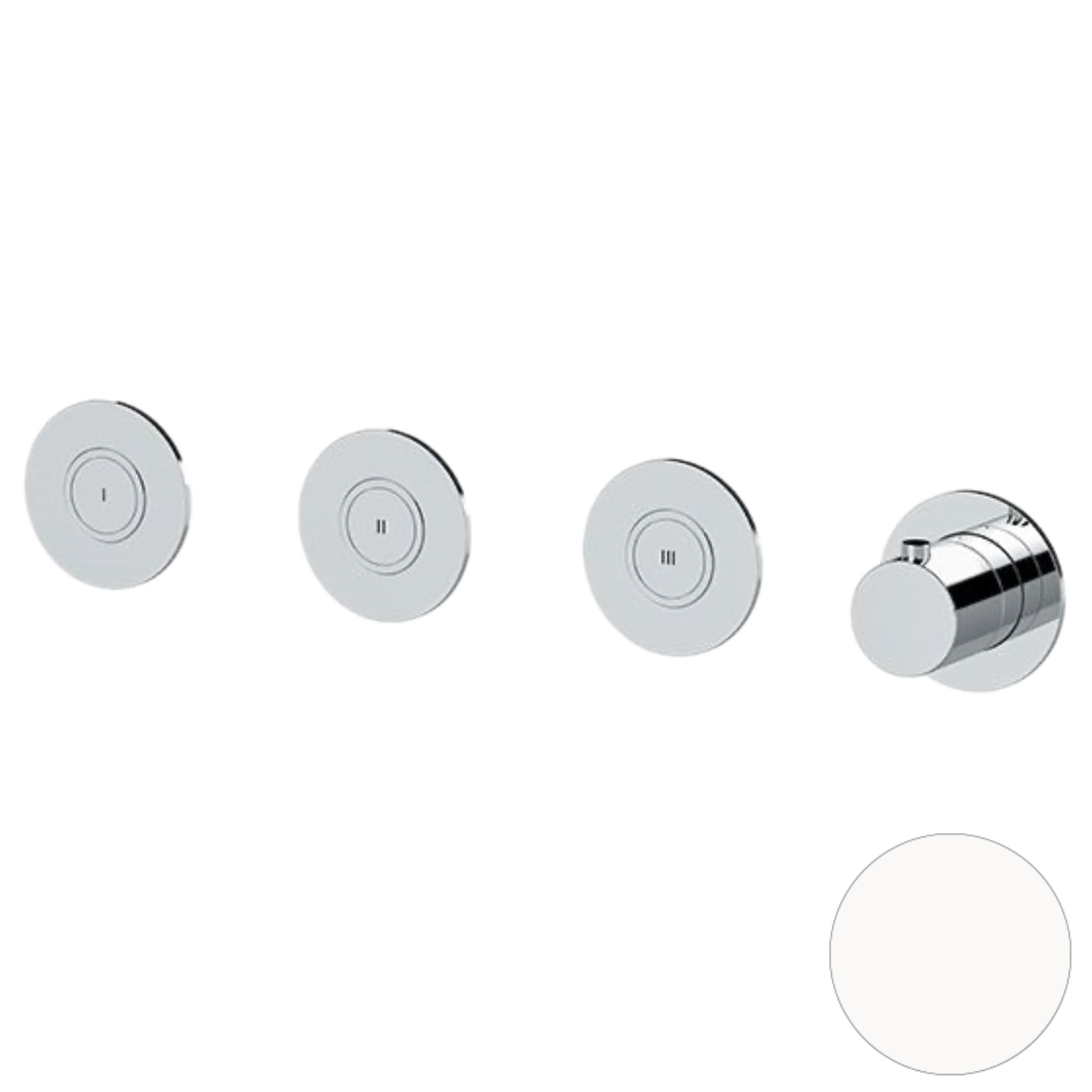 Смеситель термостатический для душа Remer X Style X99D3PKBBO, белый матовый