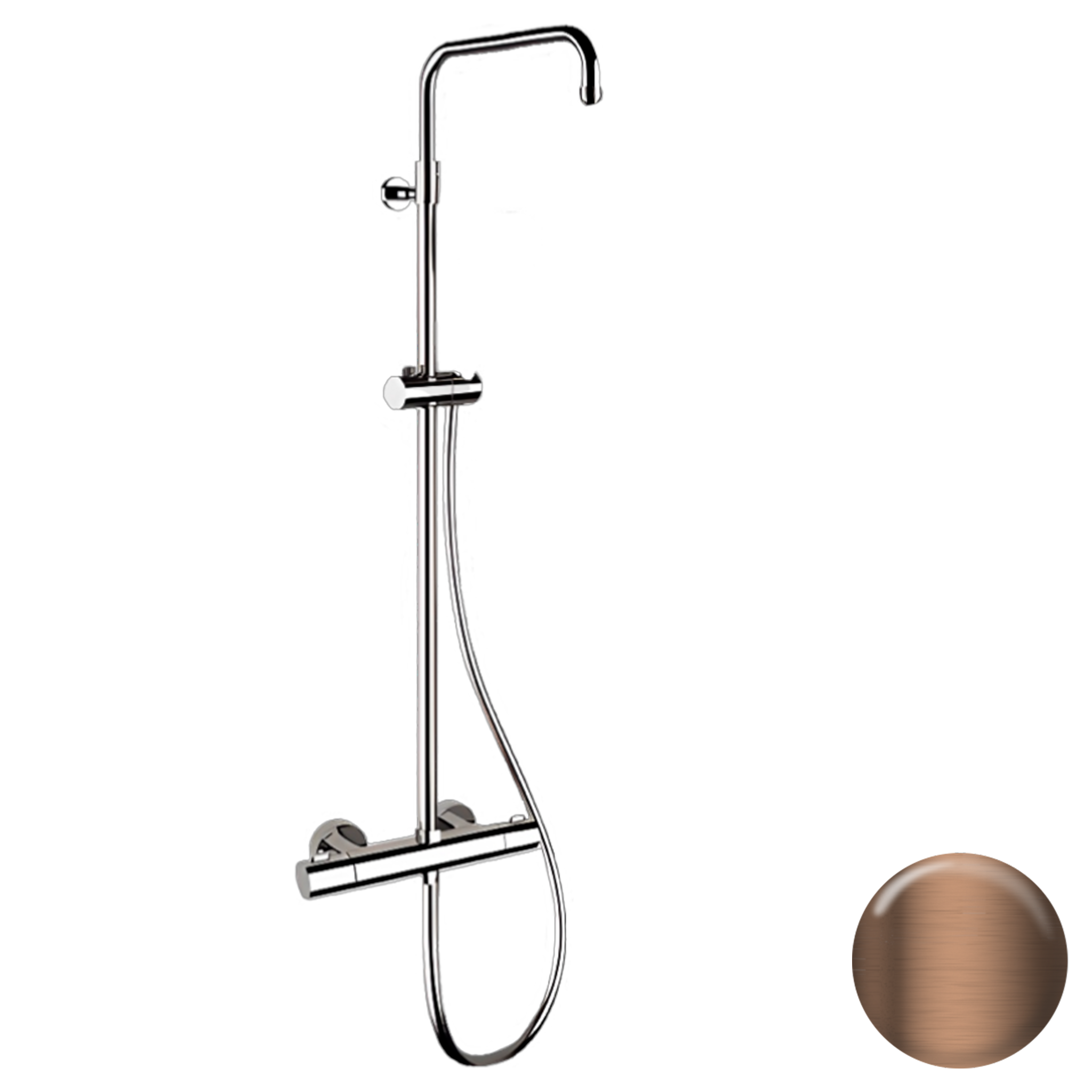 Душевая система термостатическая Remer Elegance EQ32ASSDCU, медь брашированная PVD