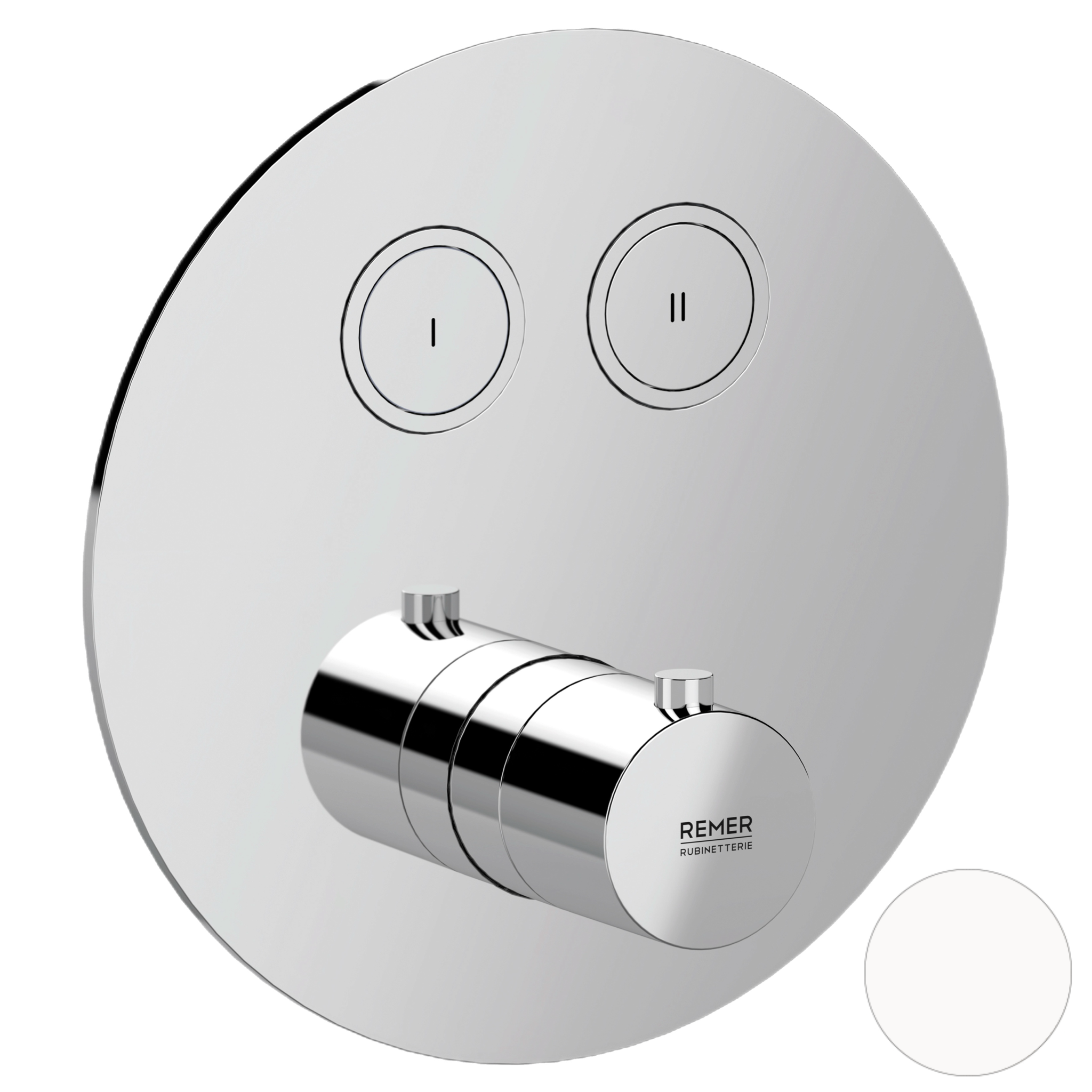 Смеситель термостатический для душа Remer X Style X99D2KBBO, белый матовый