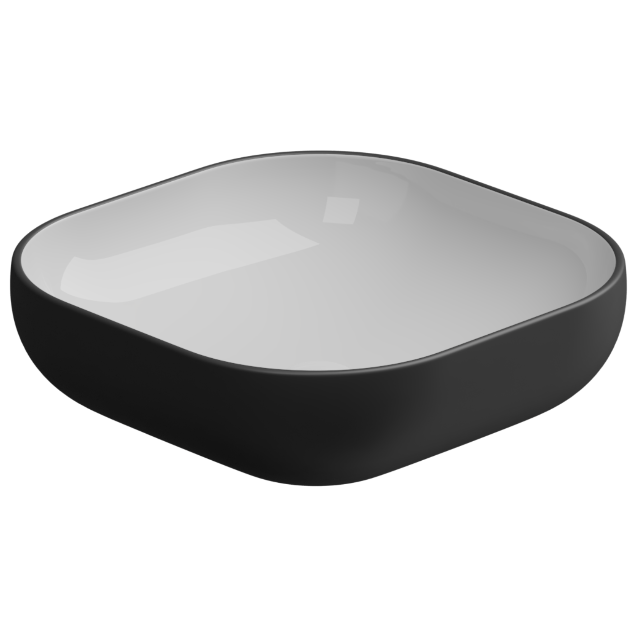 Раковина накладная биколор 45 см GSG Ceramic Design Easy EALAVQU45BI000/003, White/Black Matt