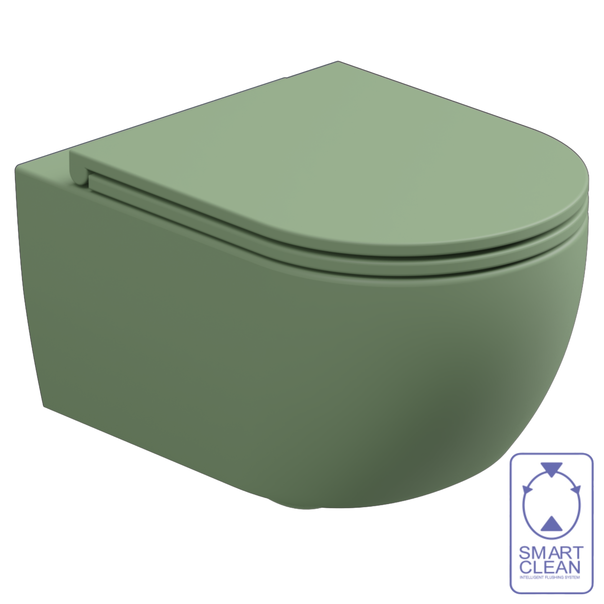 Чаша подвесного унитаза биколор GSG Ceramic Design Like LKWCSOBI000/031, White/Salvia Matt