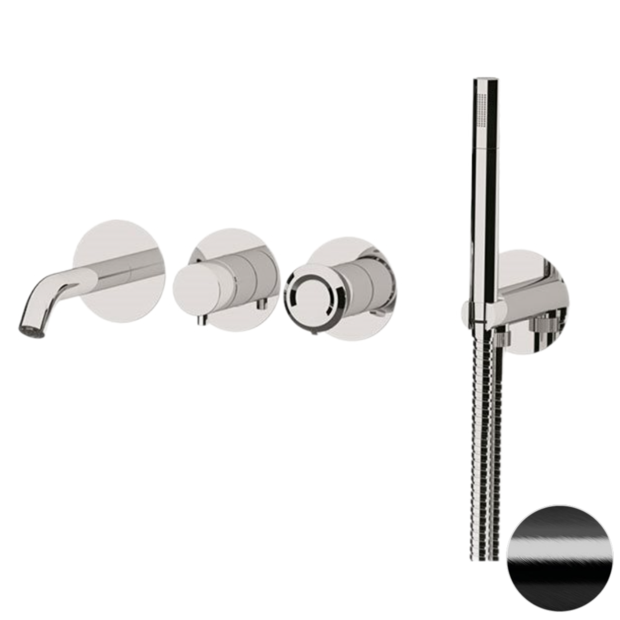 Смеситель для ванны Remer Element ET53D2PWBCFP, черный брашированный хром