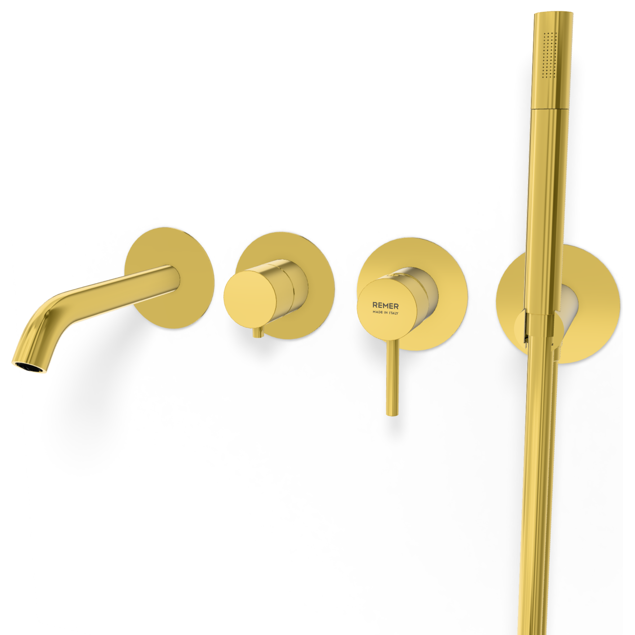 Смеситель для ванны Remer X Style X53D2PWBDO, золото глянцевое