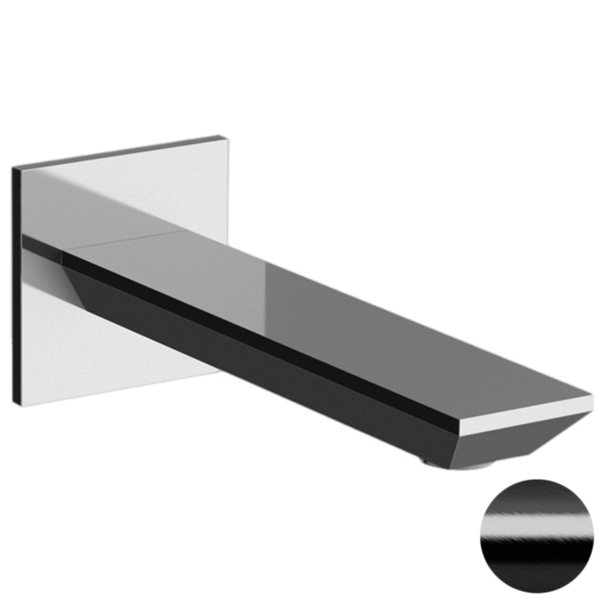 Излив настенный 18 см Remer Edge 91EGCFP, черный брашированный хром