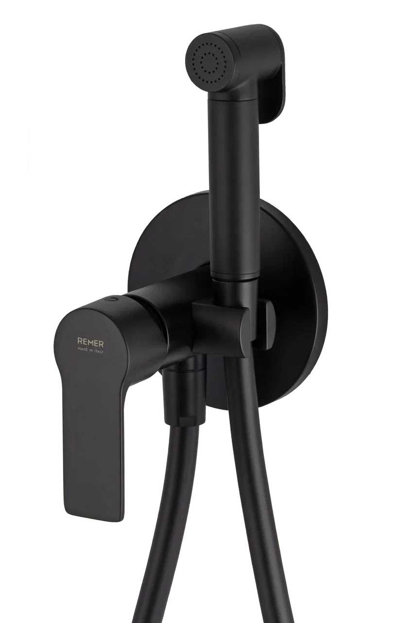Гигиенический душ со смесителем Remer Energy EY65WNO, черный матовый