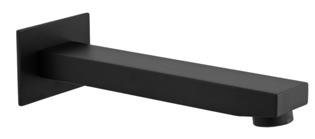Излив настенный 18 см Remer Qubika 91QNO, черный матовый