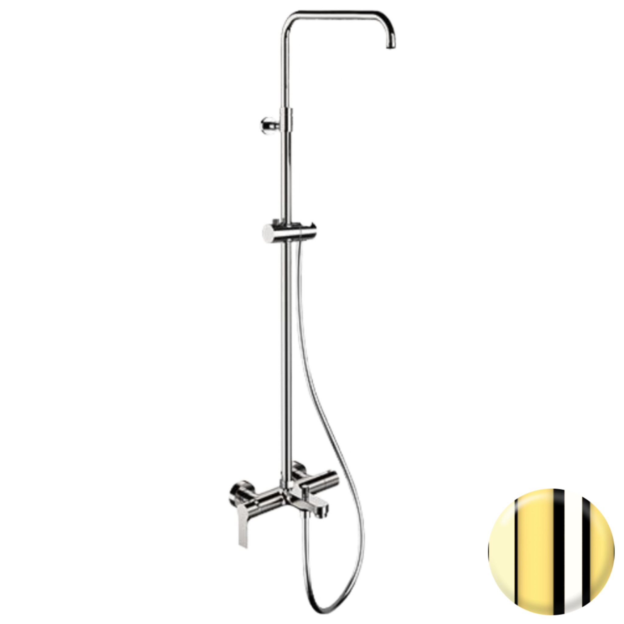 Душевая система с изливом Remer Energy EY34ASSDGP, золото глянцевое PVD