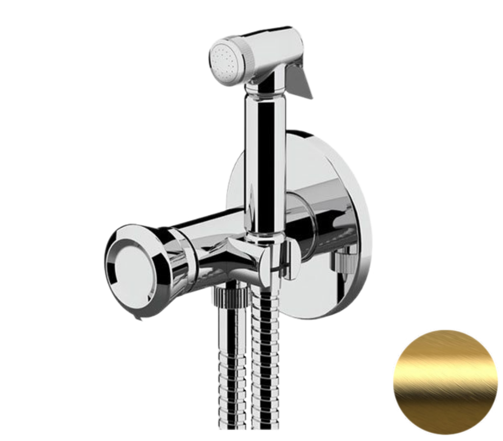 Гигиенический душ со смесителем Remer Element ET65BG, золото брашированное