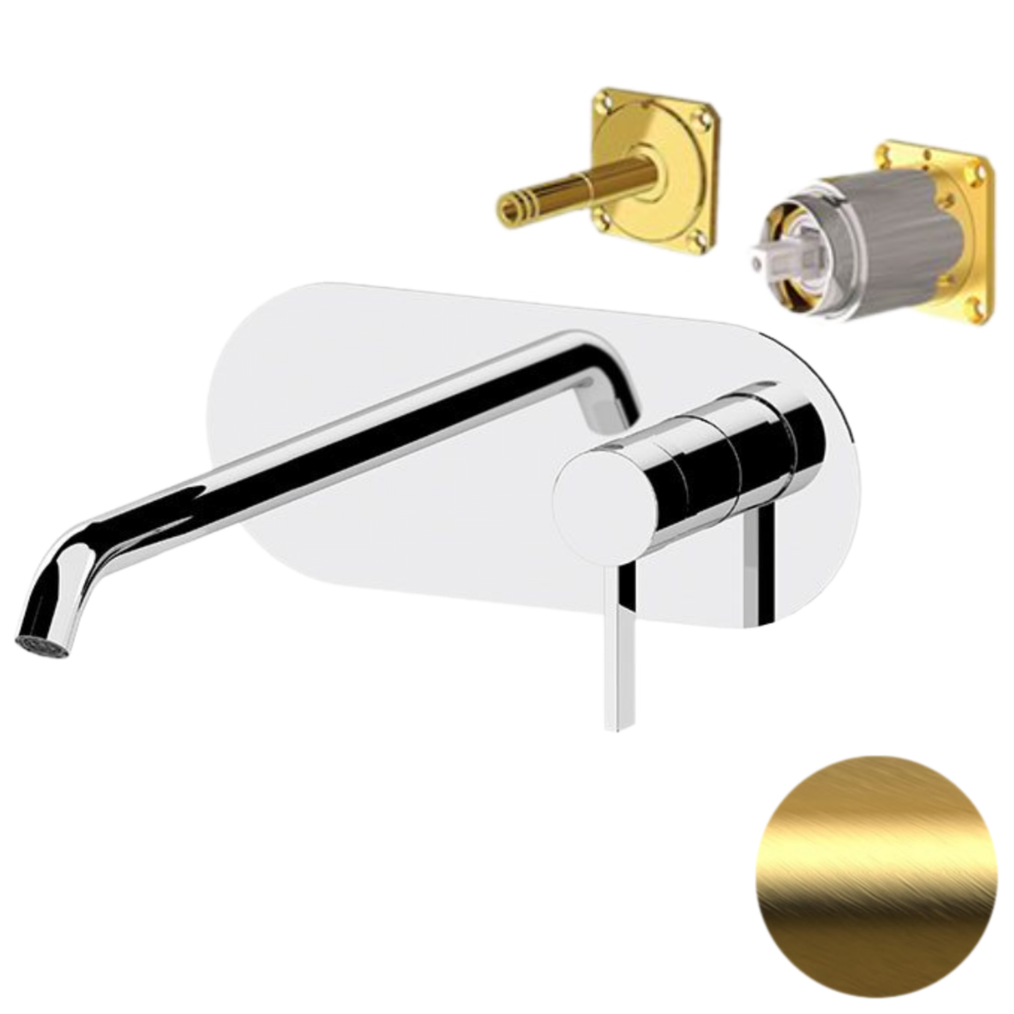 Смеситель для раковины Remer Metrica MC15KBBG, золото брашированное