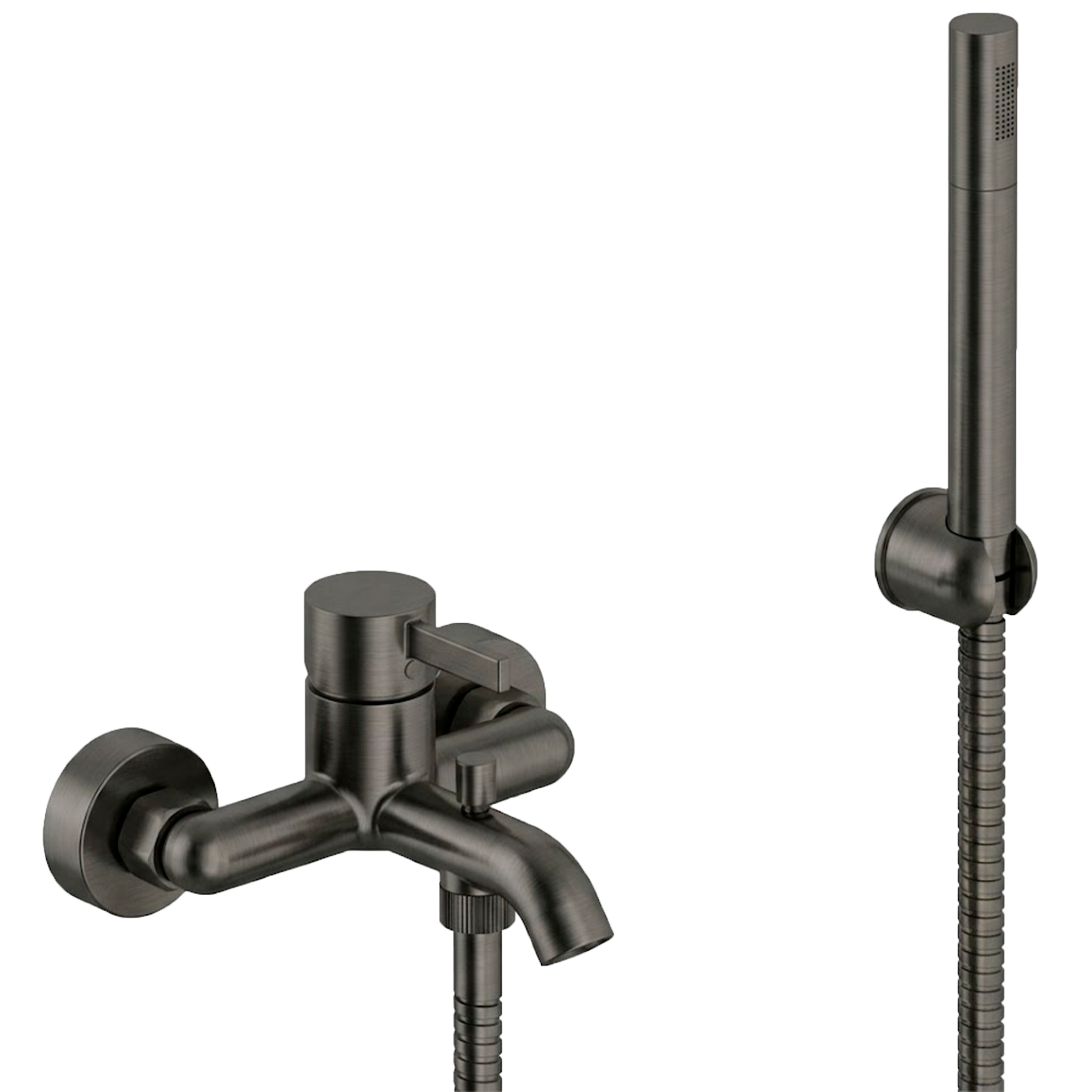 Смеситель для ванны Remer Metrica MC02GM, оружейная сталь PVD
