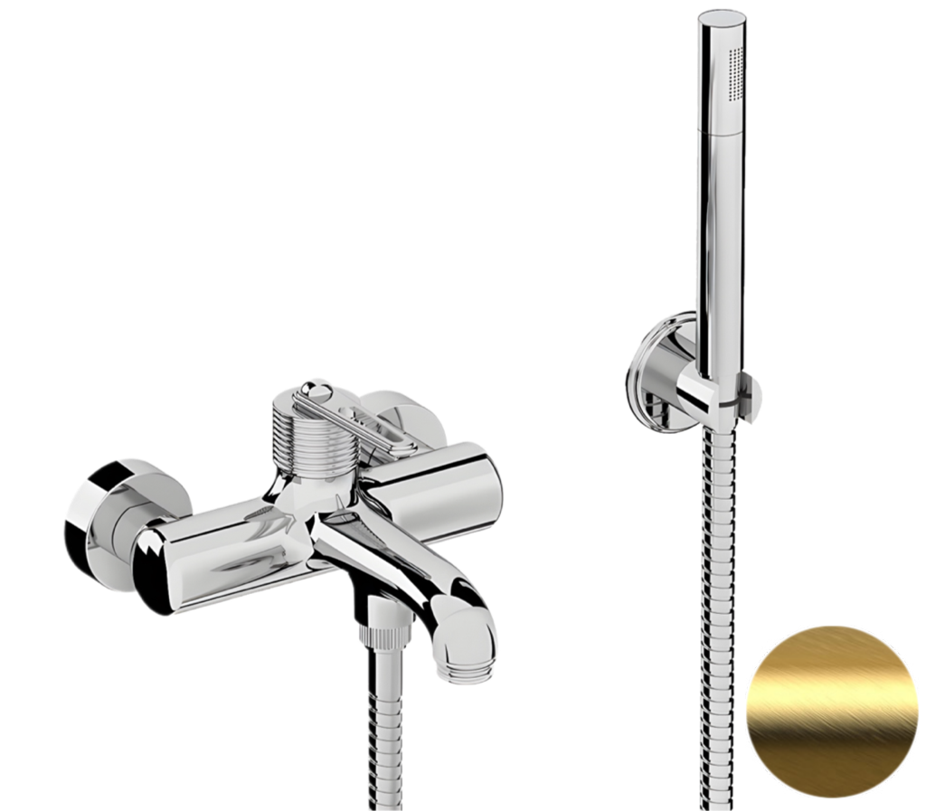 Смеситель для ванны Daniel Brooklyn BY610DP, золото брашированное