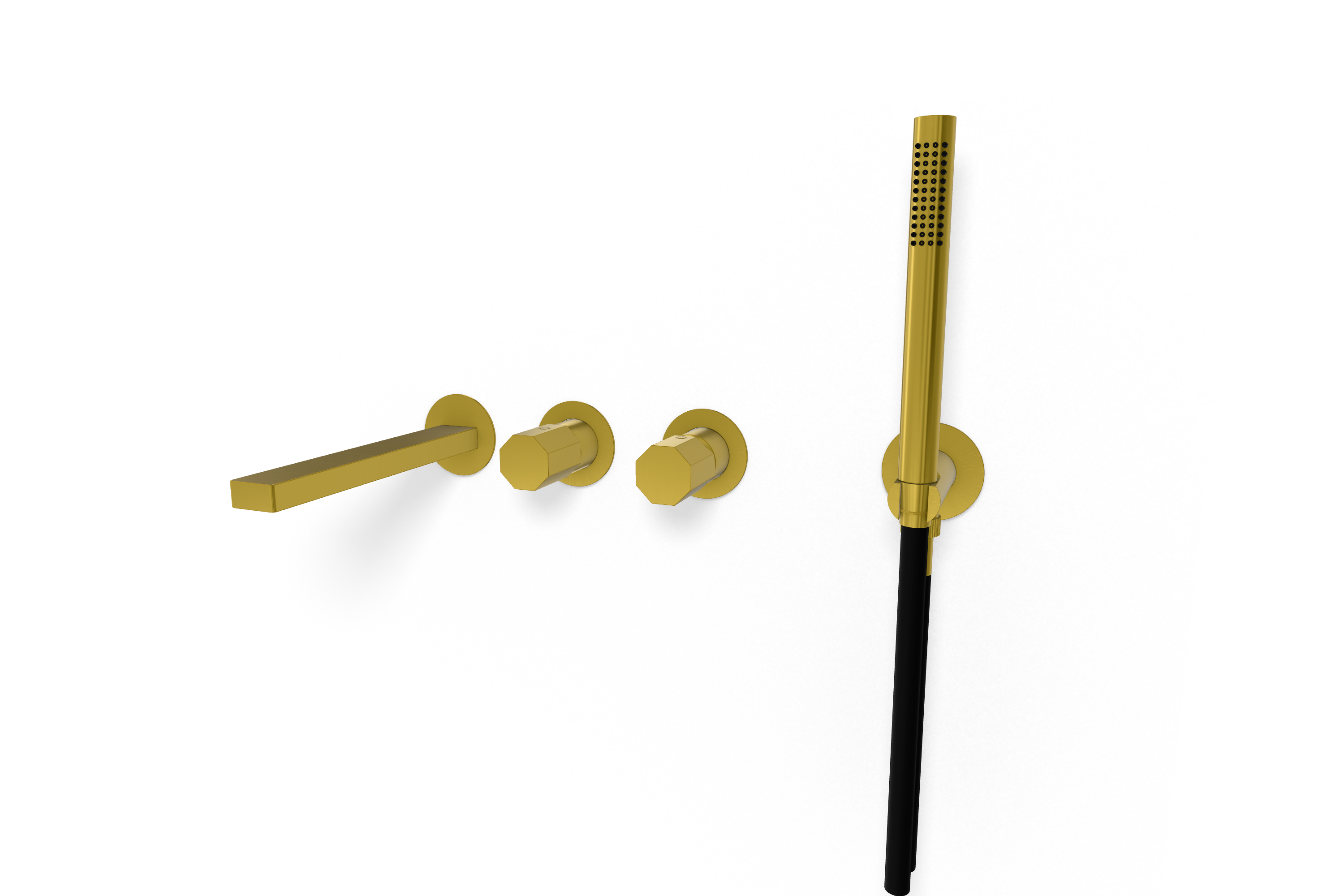 Смеситель для ванны Remer Ottagono ON53D2PWBHS, латунь брашированная PVD