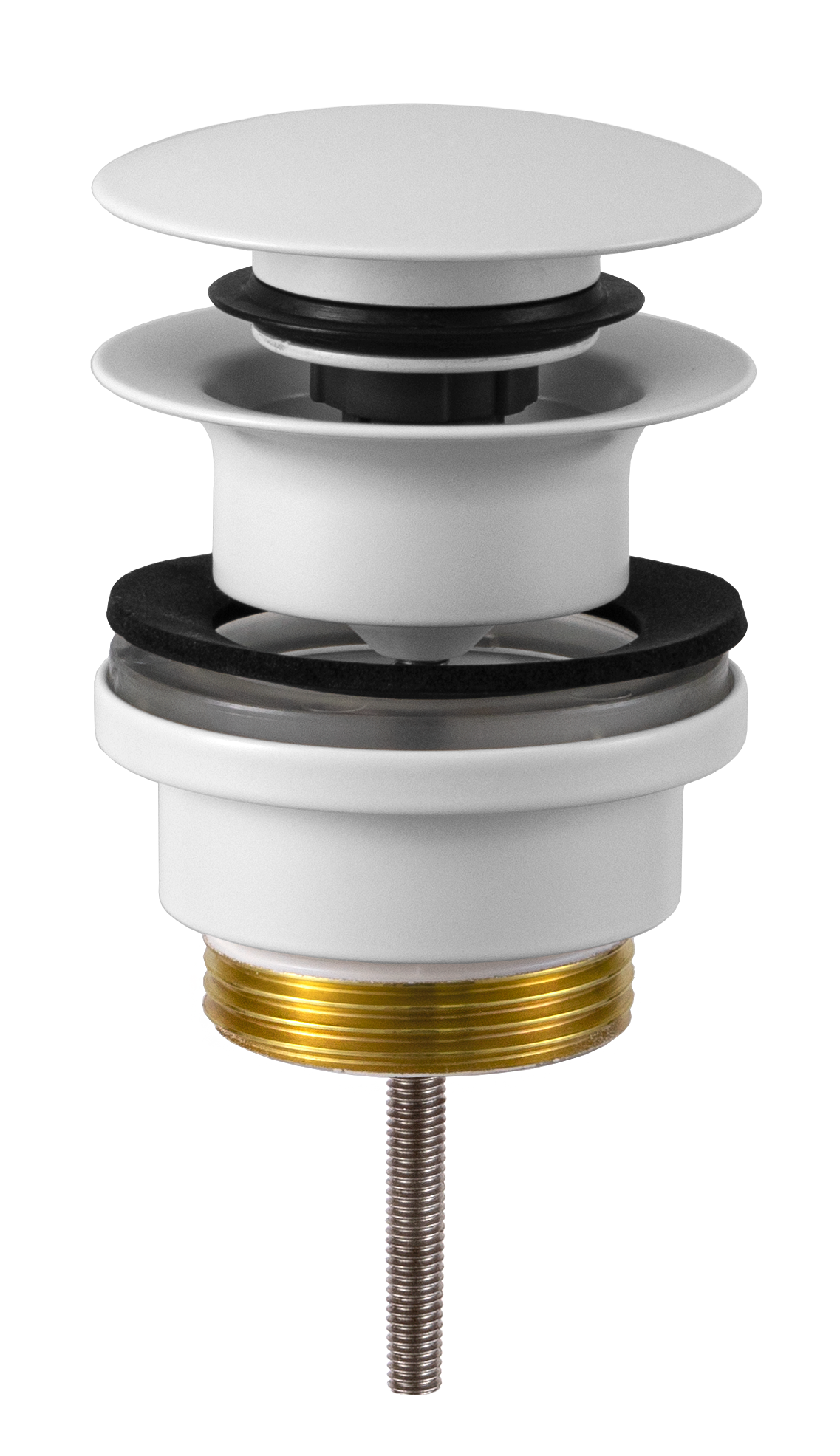 Донный клапан универсальный 1”1/4 Remer 905CCR114BO, белый матовый