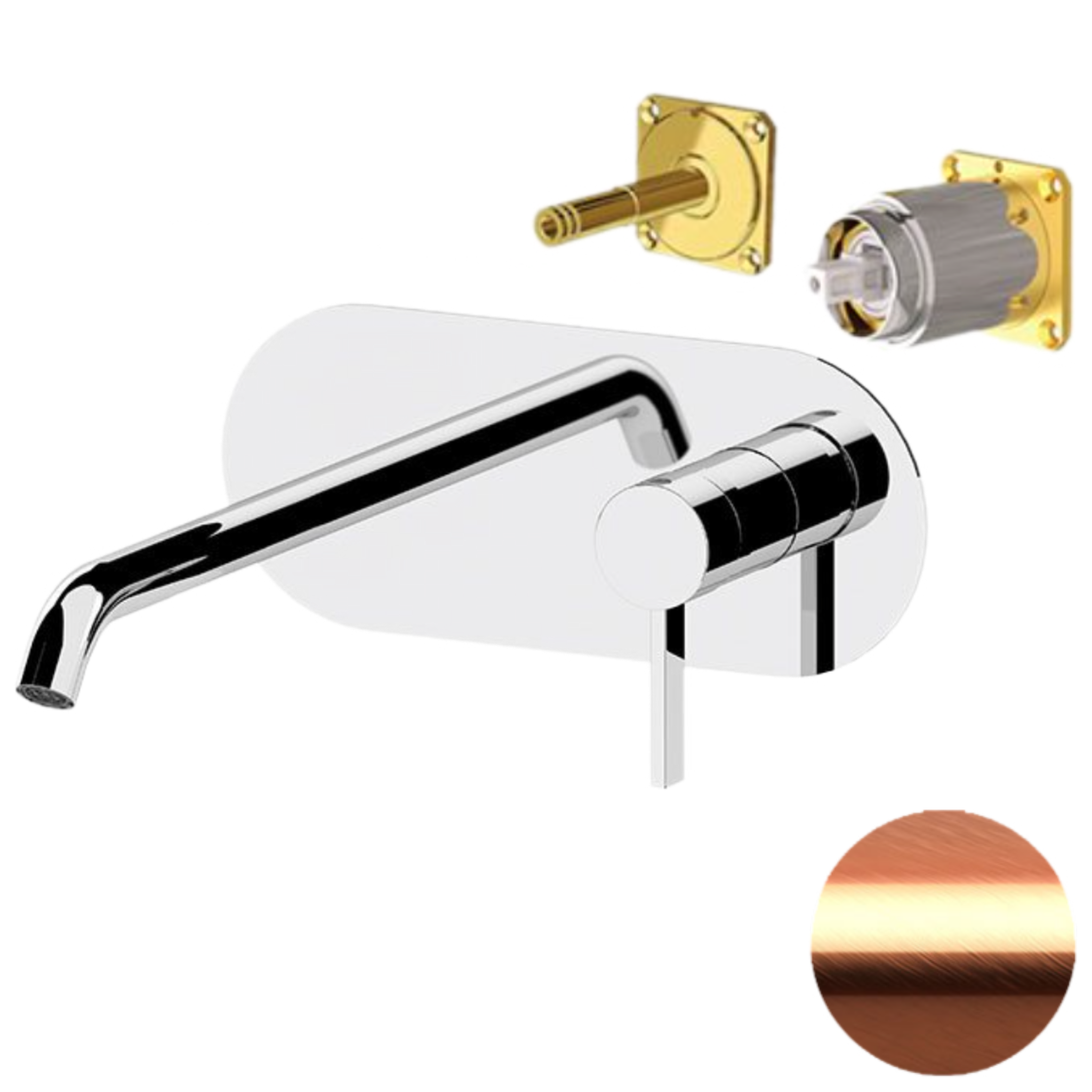 Смеситель для раковины Remer Metrica MC15LKBRP, медь брашированная