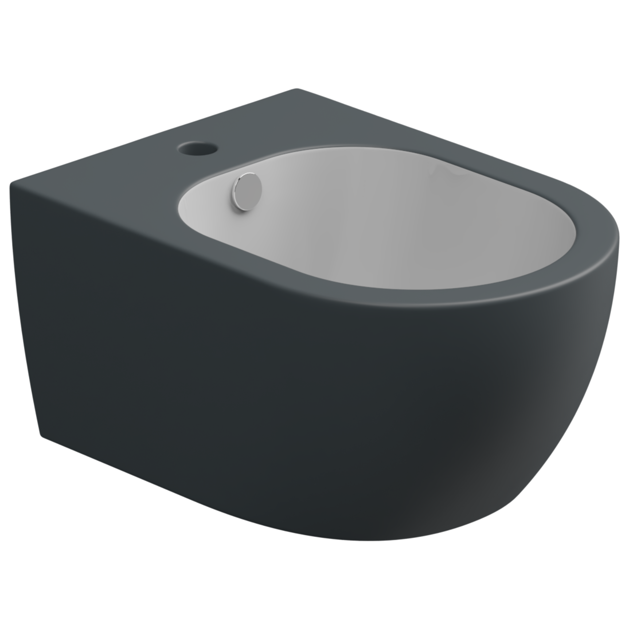 Биде подвесное биколор с донным клапаном и креплением GSG Ceramic Design Like RULKBISOBI000/028FIPI, White/Ebano Matt