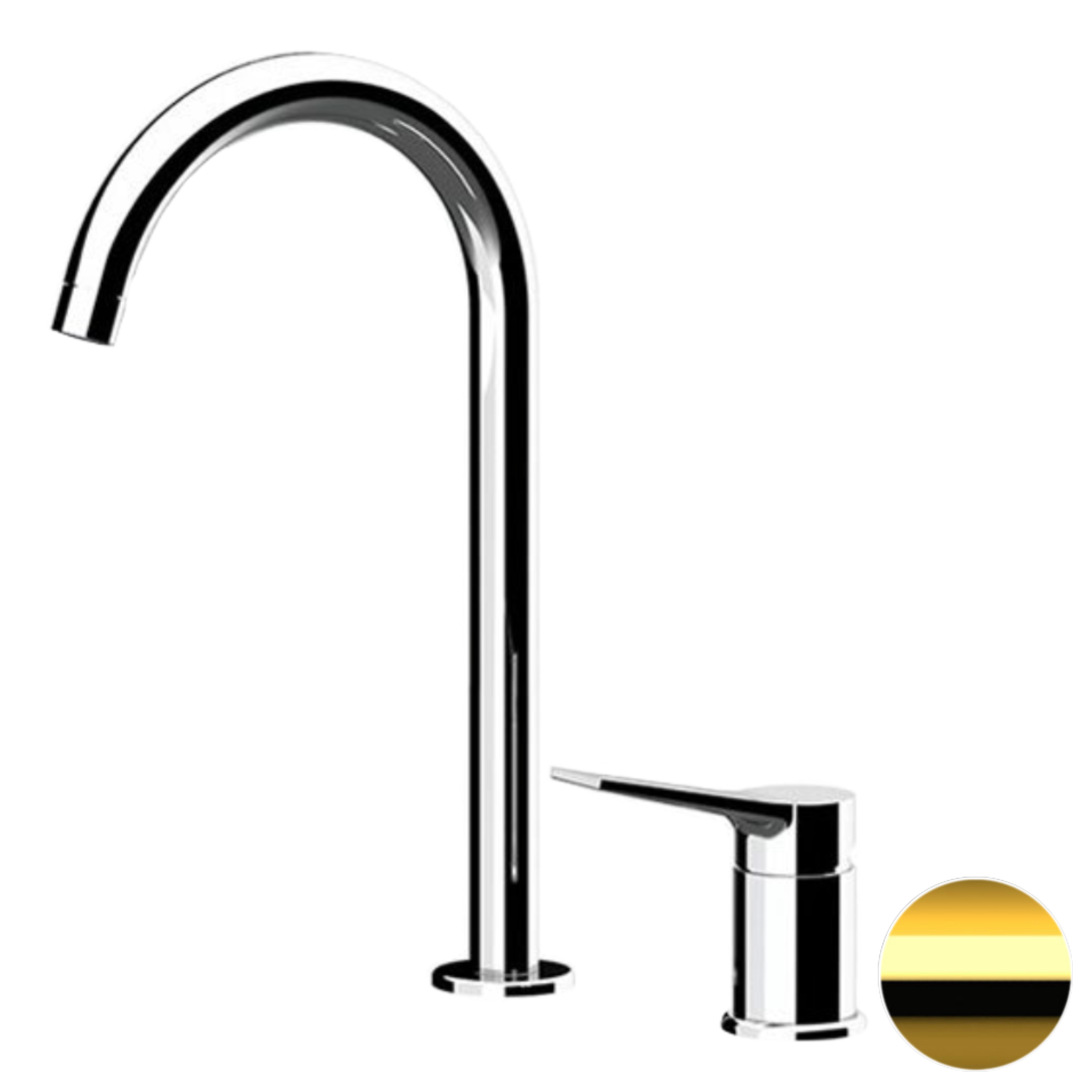 Смеситель для раковины Remer Slash SL57LDO, золото глянцевое