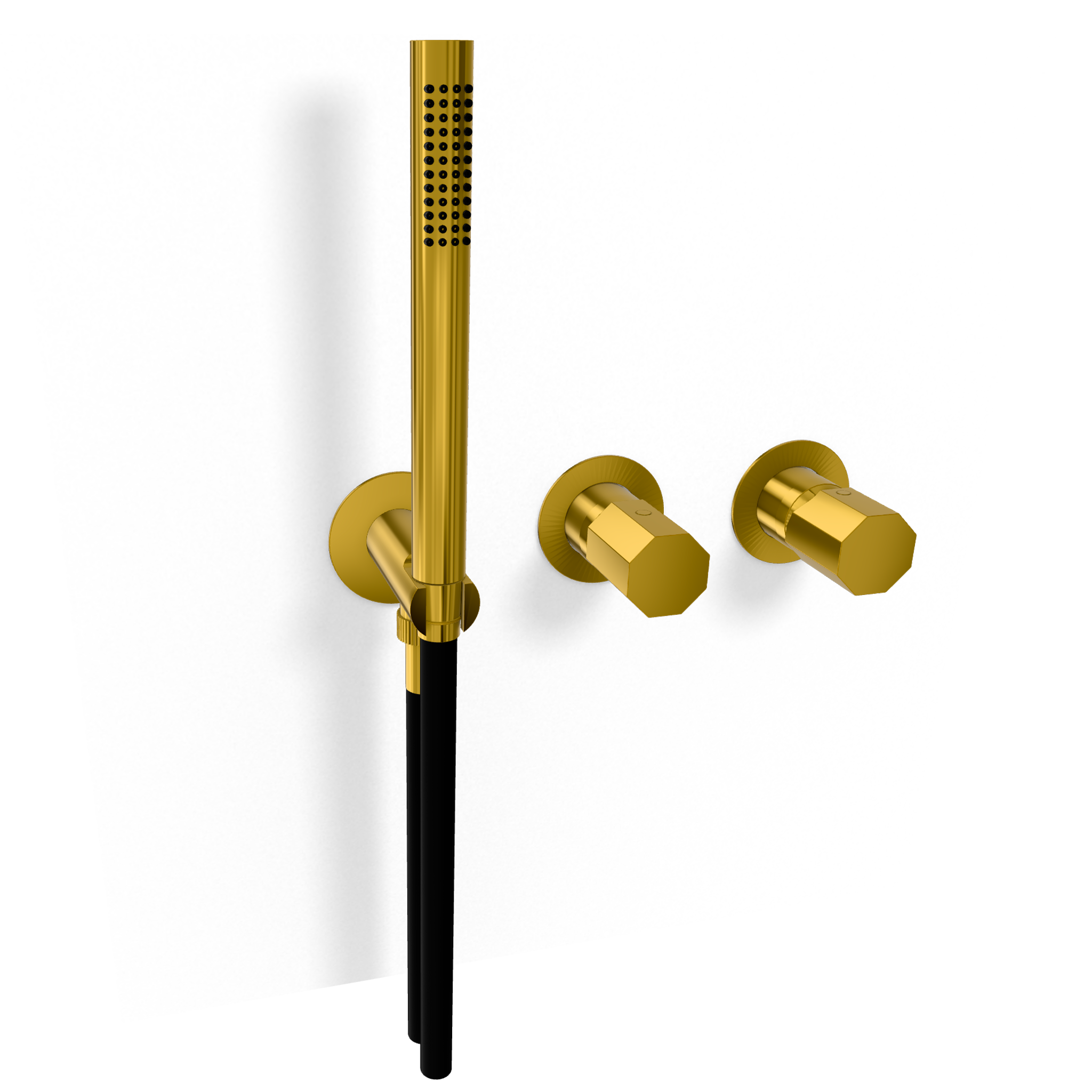 Смеситель для душа Remer Ottagono ON97D2PWBGP, золото глянцевое PVD