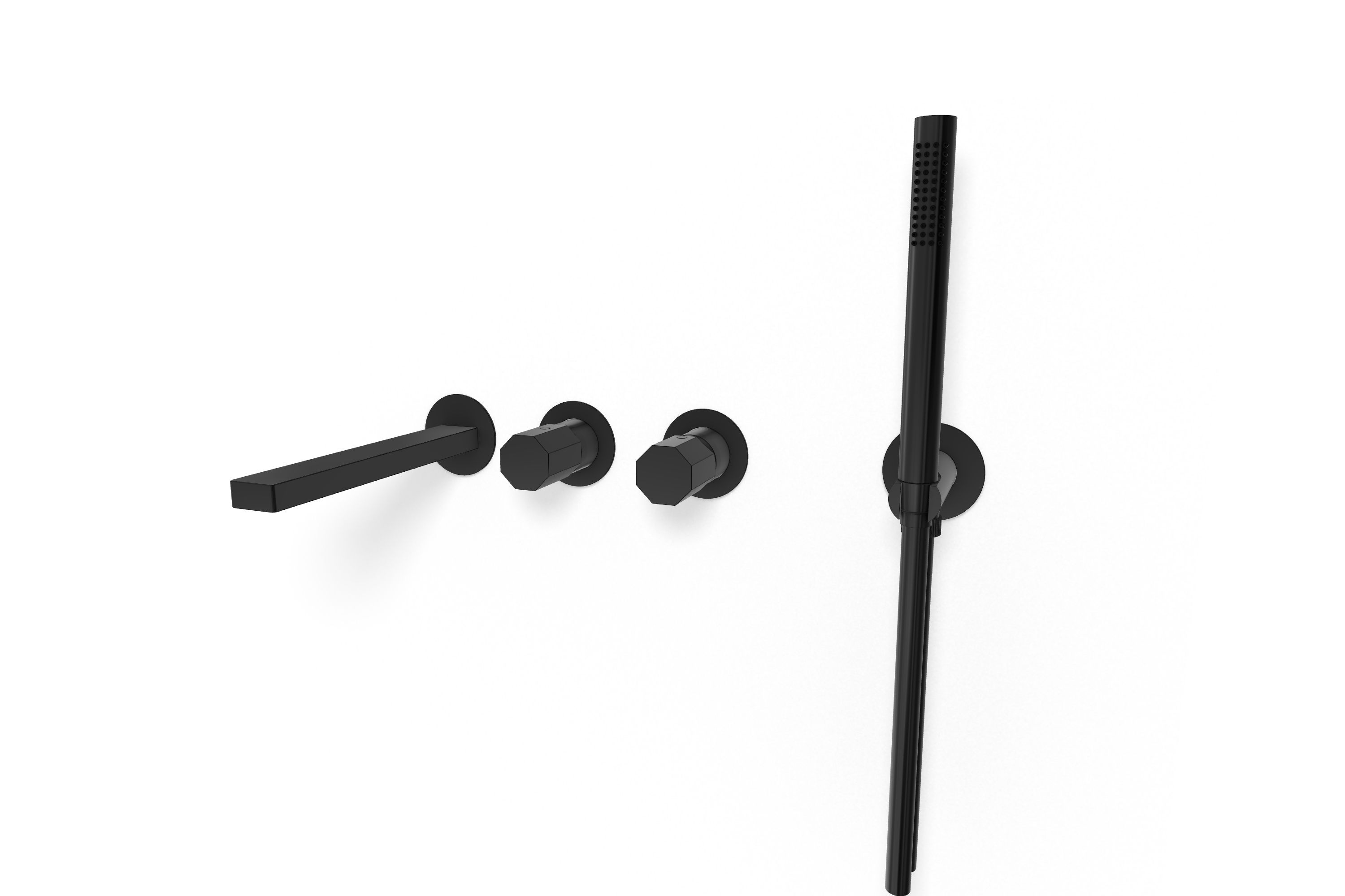 Смеситель для ванны Remer Ottagono ON53D2PWBCFP, черный брашированный хром